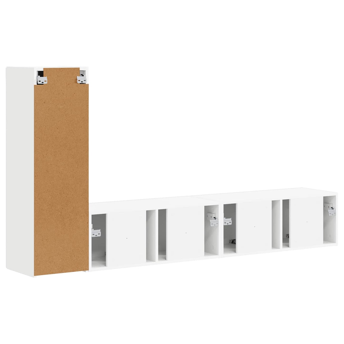 Tv-meubelset Wandgemonteerd 3 pcs Wit Bewerkt hout is nu te koop bij PeponiXL, paradijselijk wonen!