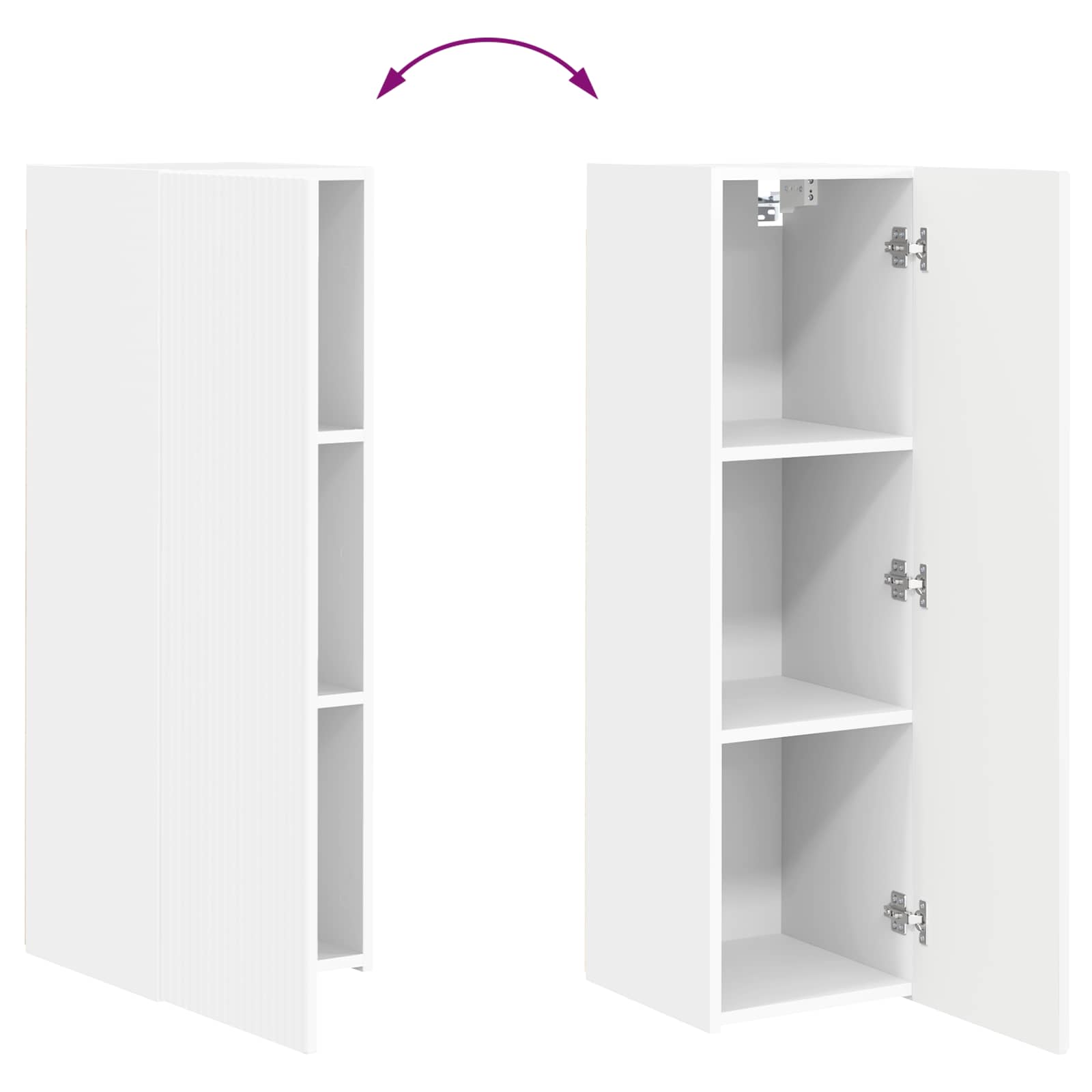 Tv-meubelset Wandgemonteerd 3 pcs Wit Bewerkt hout is nu te koop bij PeponiXL, paradijselijk wonen!