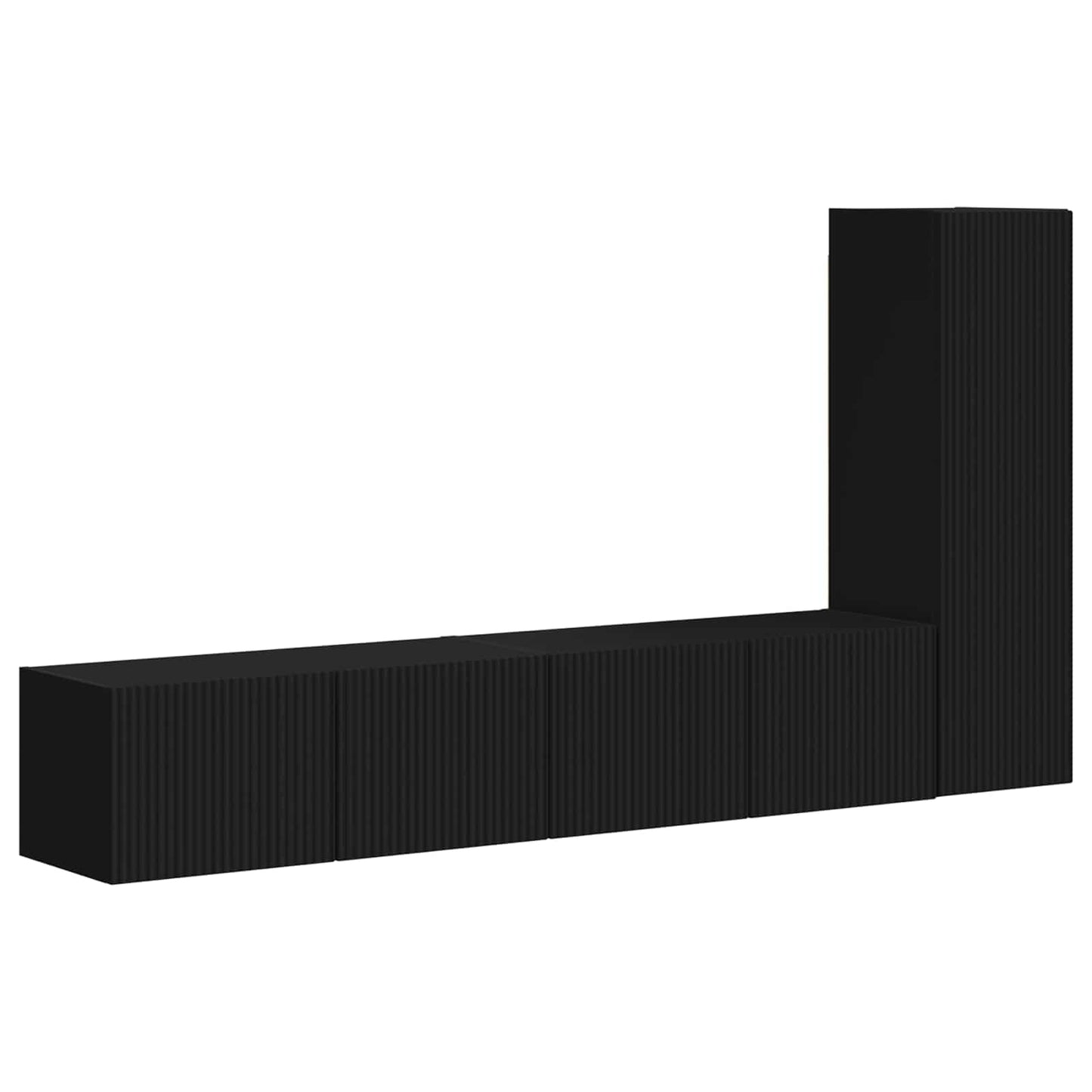 Tv-meubelset Wandgemonteerd 3 pcs Zwart Bewerkt hout is nu te koop bij PeponiXL, paradijselijk wonen!