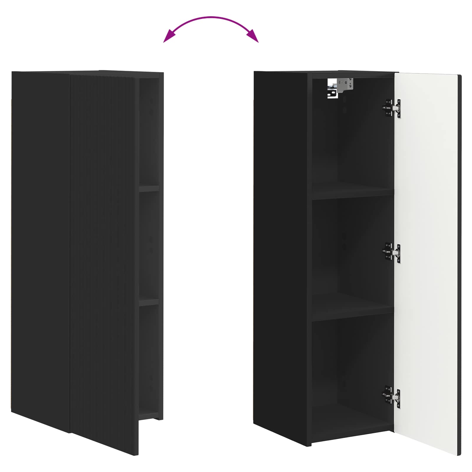 Tv-meubelset Wandgemonteerd 3 pcs Zwart Bewerkt hout is nu te koop bij PeponiXL, paradijselijk wonen!