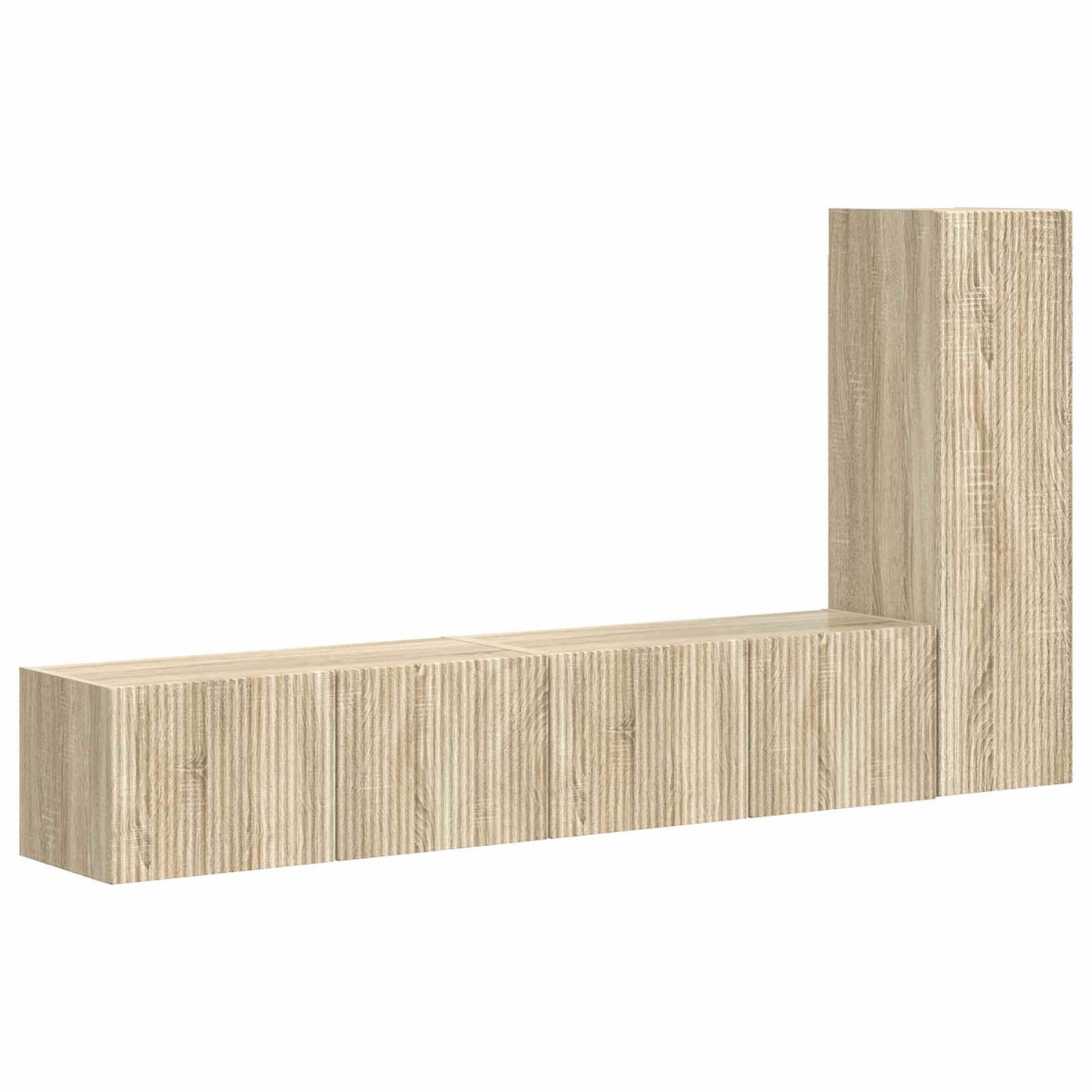 Tv-meubelset Wandgemonteerd 3 pcs Sonoma Eiken Bewerkt hout is nu te koop bij PeponiXL, paradijselijk wonen!