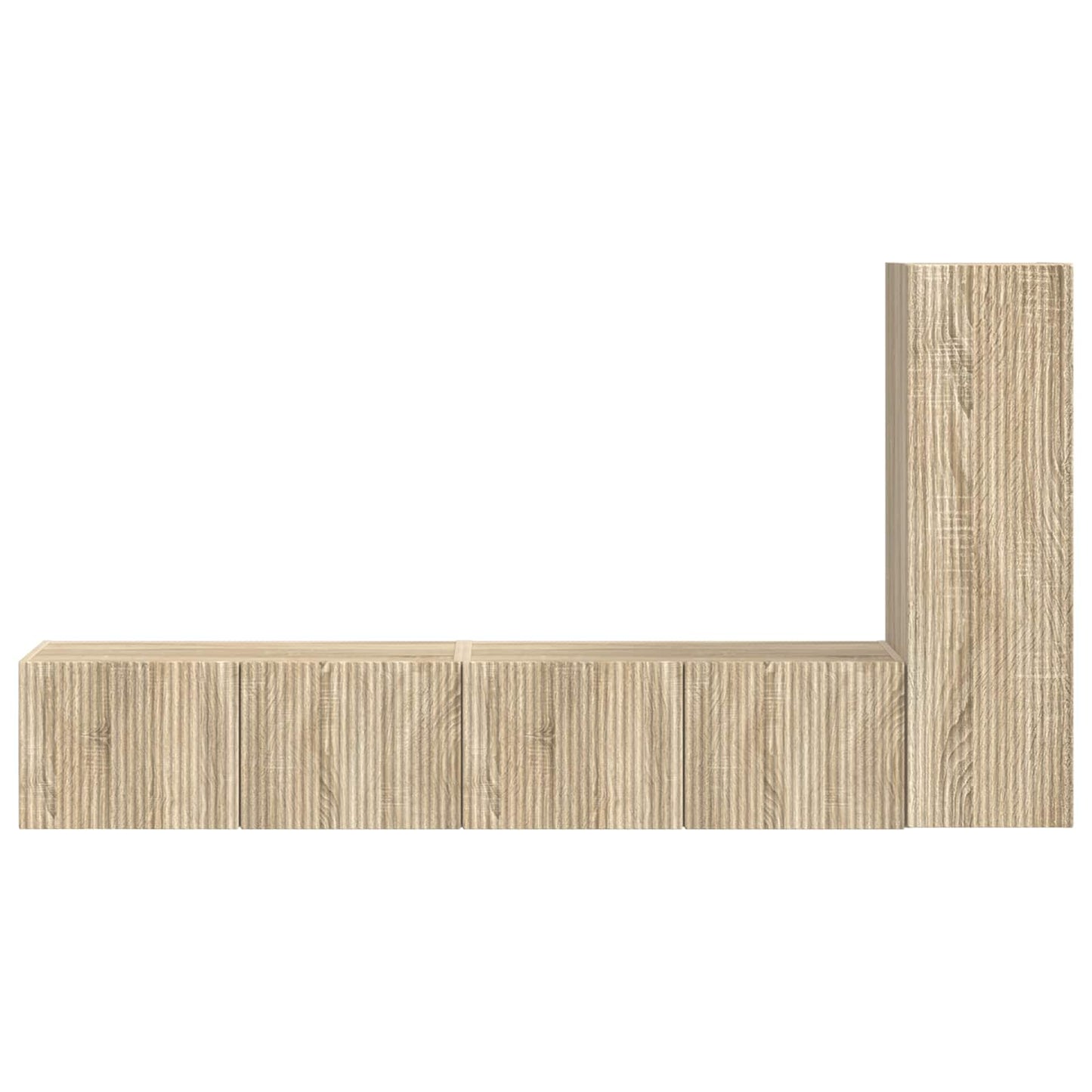 Tv-meubelset Wandgemonteerd 3 pcs Sonoma Eiken Bewerkt hout is nu te koop bij PeponiXL, paradijselijk wonen!