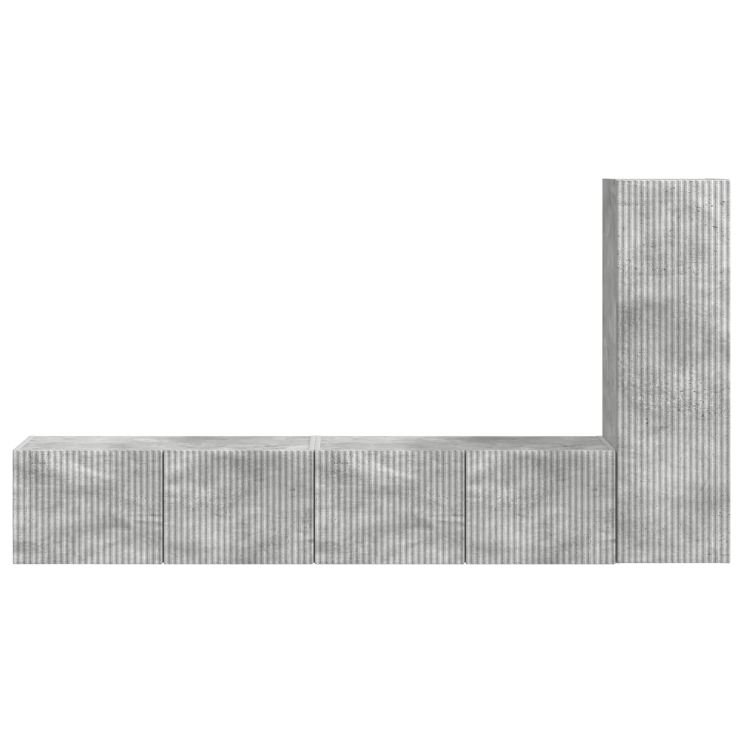Tv-meubelset Wandgemonteerd 3 pcs Beton Grijs Bewerkt hout is nu te koop bij PeponiXL, paradijselijk wonen!