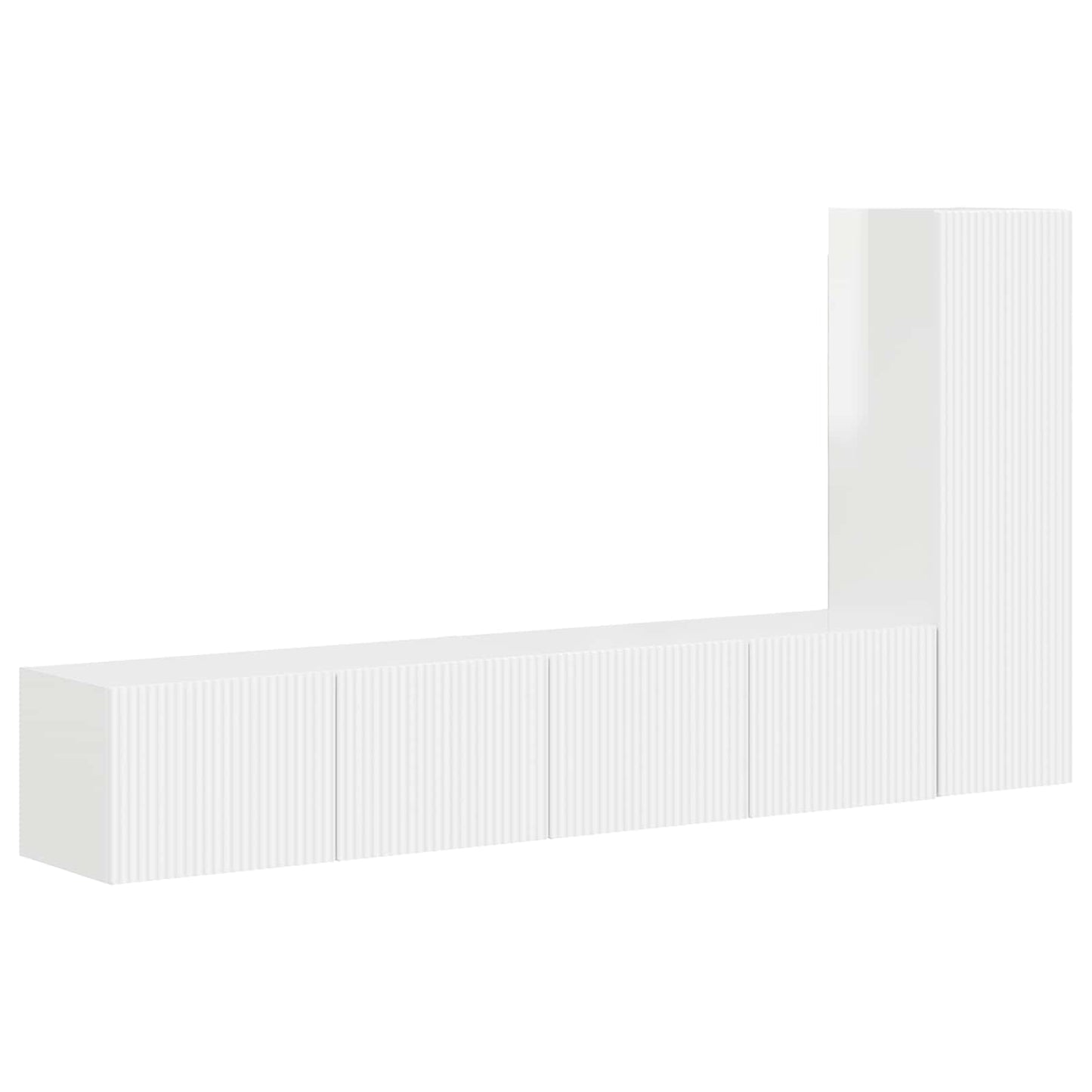 Tv-meubelset Wandgemonteerd 3 pcs Hoogglans wit Bewerkt hout is nu te koop bij PeponiXL, paradijselijk wonen!