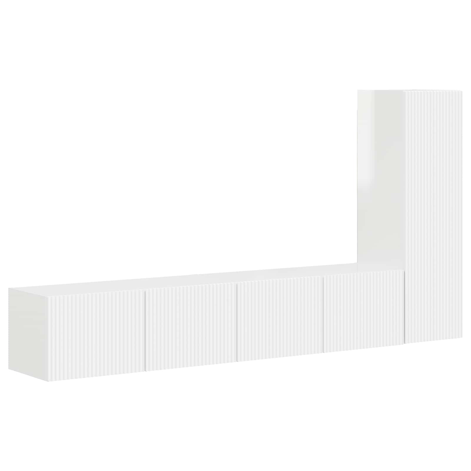 Tv-meubelset Wandgemonteerd 3 pcs Hoogglans wit Bewerkt hout is nu te koop bij PeponiXL, paradijselijk wonen!