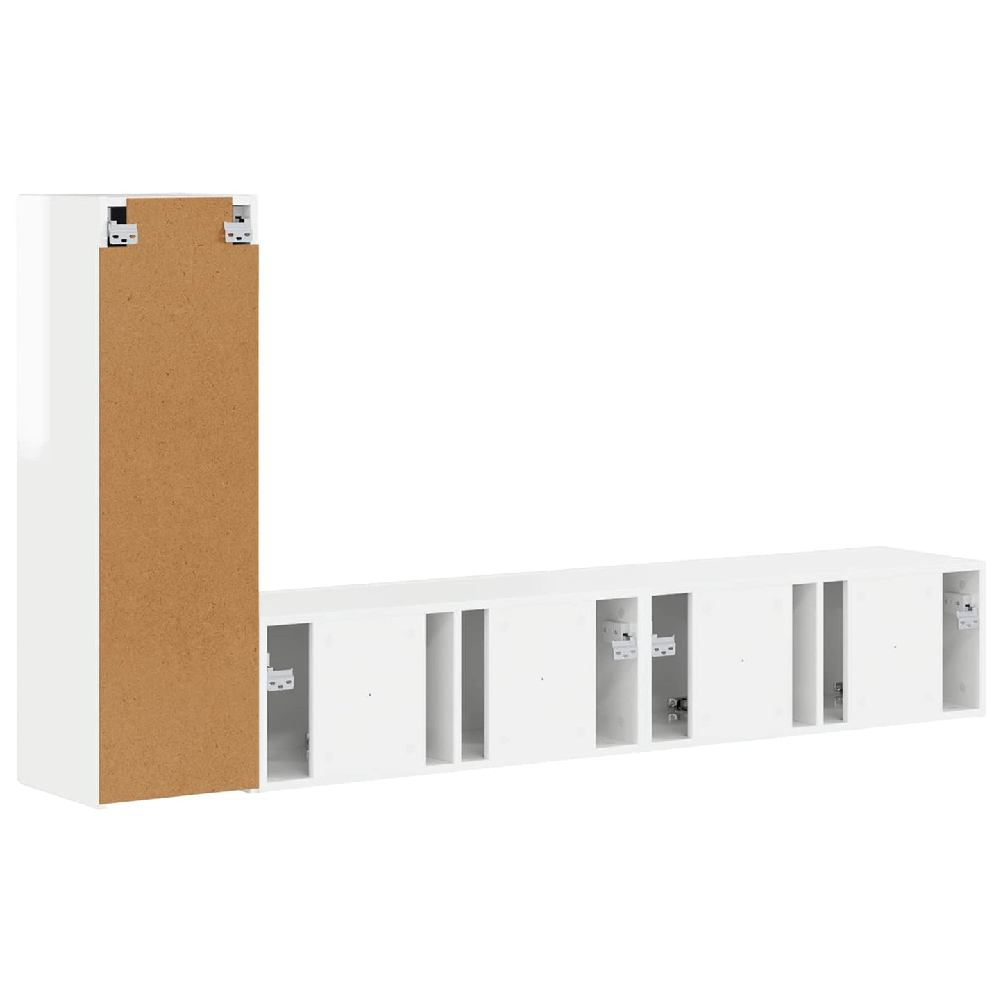 Tv-meubelset Wandgemonteerd 3 pcs Hoogglans wit Bewerkt hout is nu te koop bij PeponiXL, paradijselijk wonen!