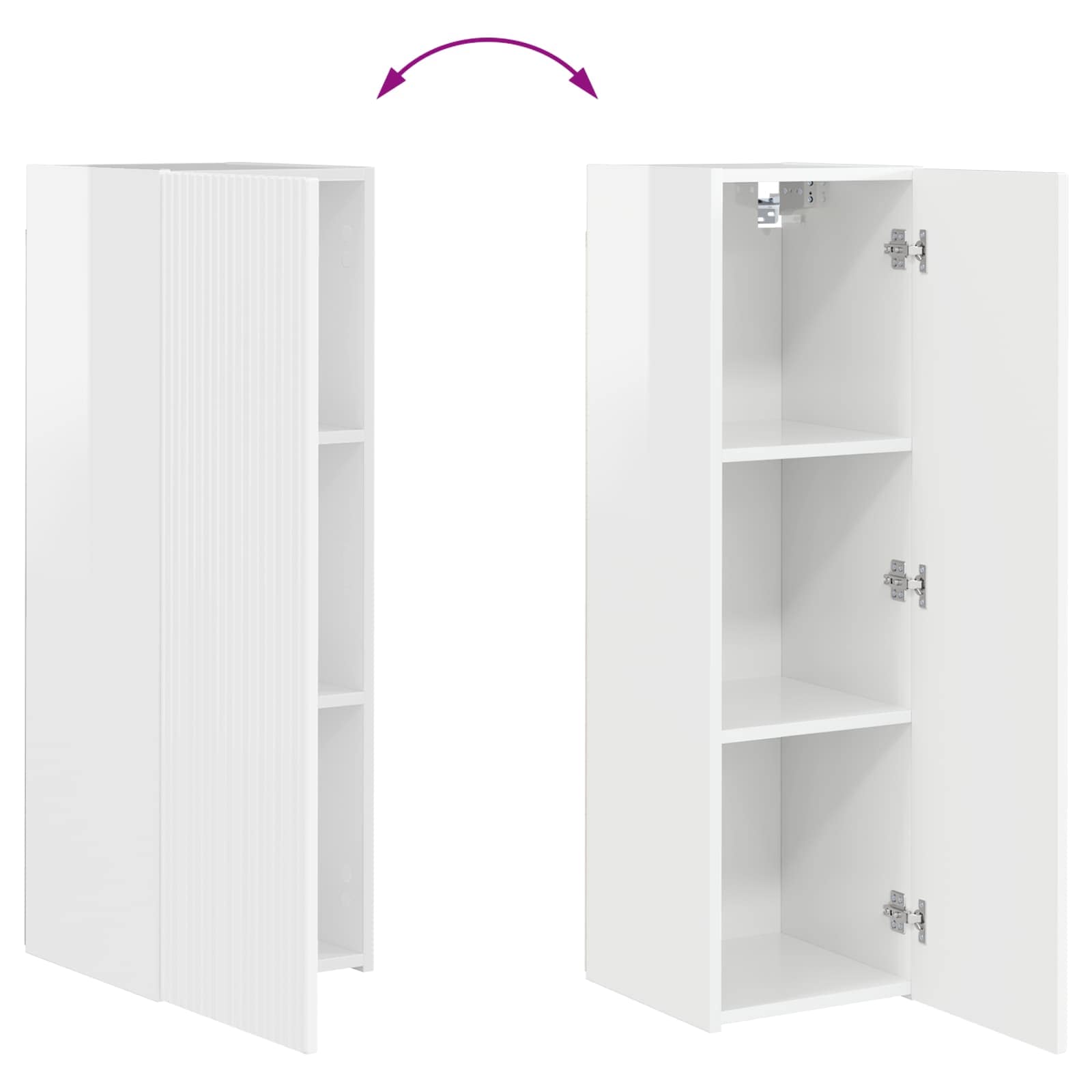 Tv-meubelset Wandgemonteerd 3 pcs Hoogglans wit Bewerkt hout is nu te koop bij PeponiXL, paradijselijk wonen!