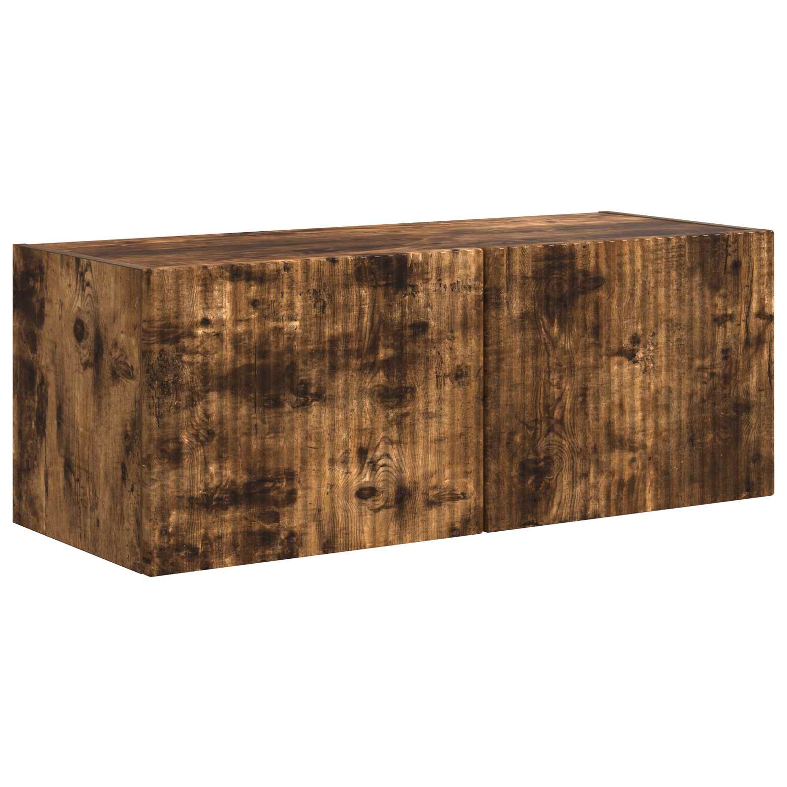 Tv-meubelset Wandgemonteerd 3 pcs Gerookt eiken Bewerkt hout is nu te koop bij PeponiXL, paradijselijk wonen!