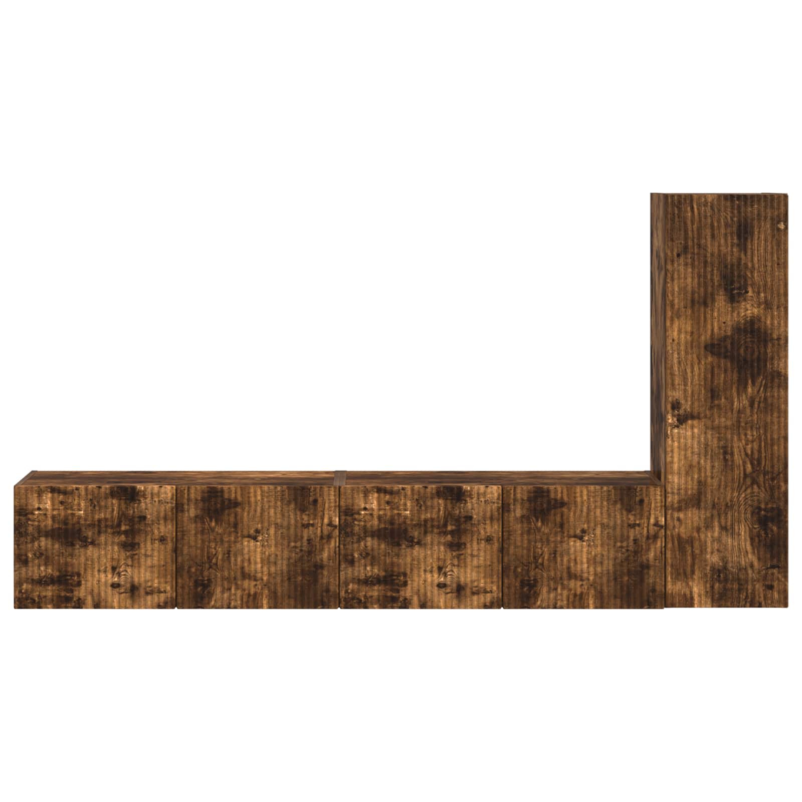 Tv-meubelset Wandgemonteerd 3 pcs Gerookt eiken Bewerkt hout is nu te koop bij PeponiXL, paradijselijk wonen!
