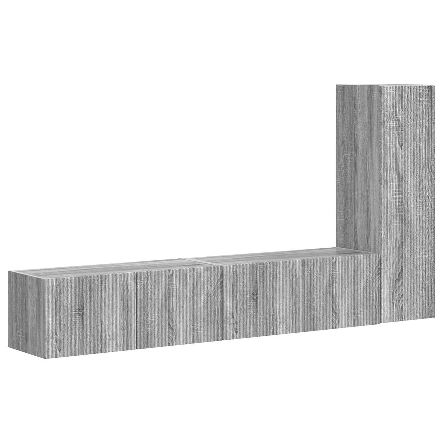 Tv-meubelset Wandgemonteerd 3 pcs Grijs Sonoma Bewerkt hout is nu te koop bij PeponiXL, paradijselijk wonen!