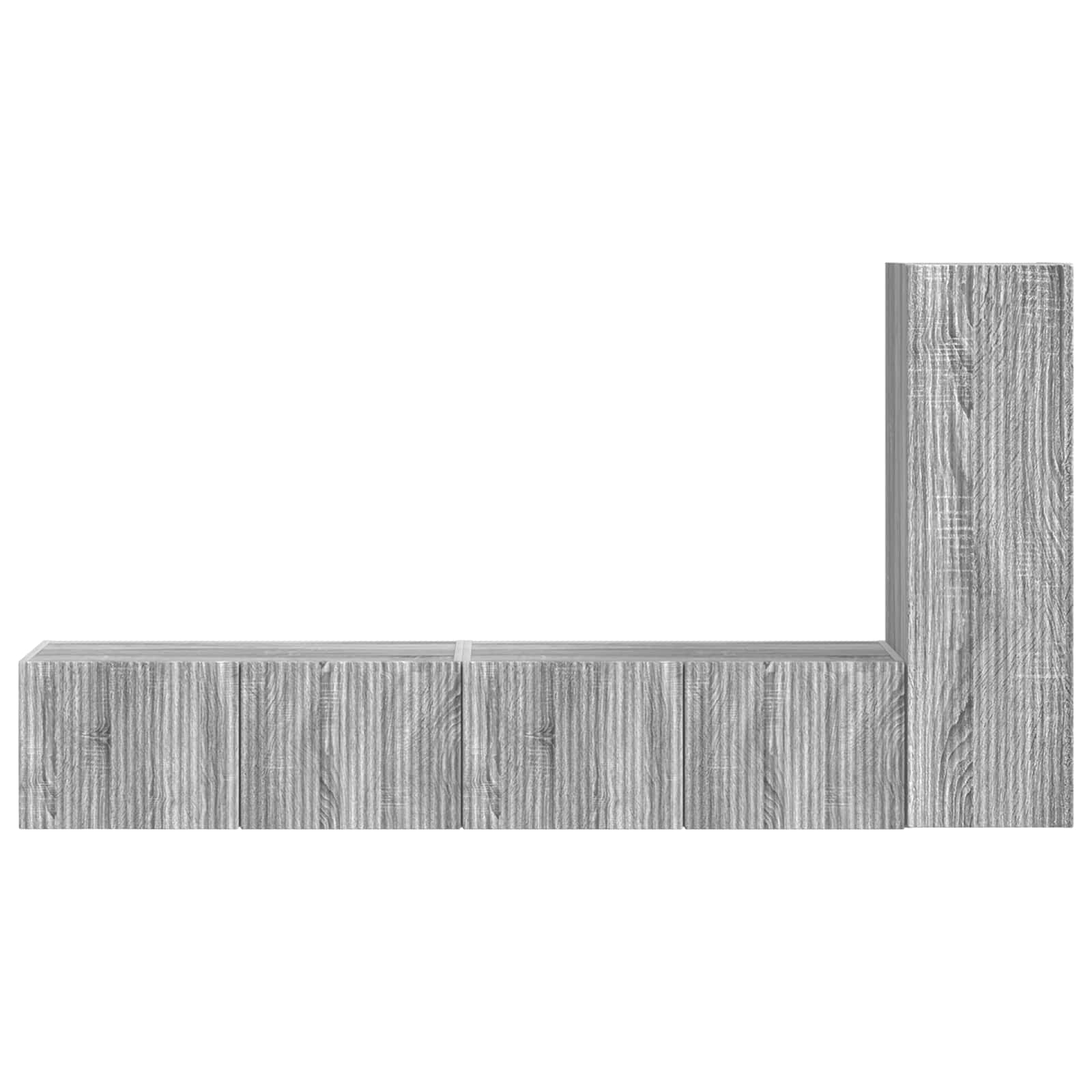 Tv-meubelset Wandgemonteerd 3 pcs Grijs Sonoma Bewerkt hout is nu te koop bij PeponiXL, paradijselijk wonen!