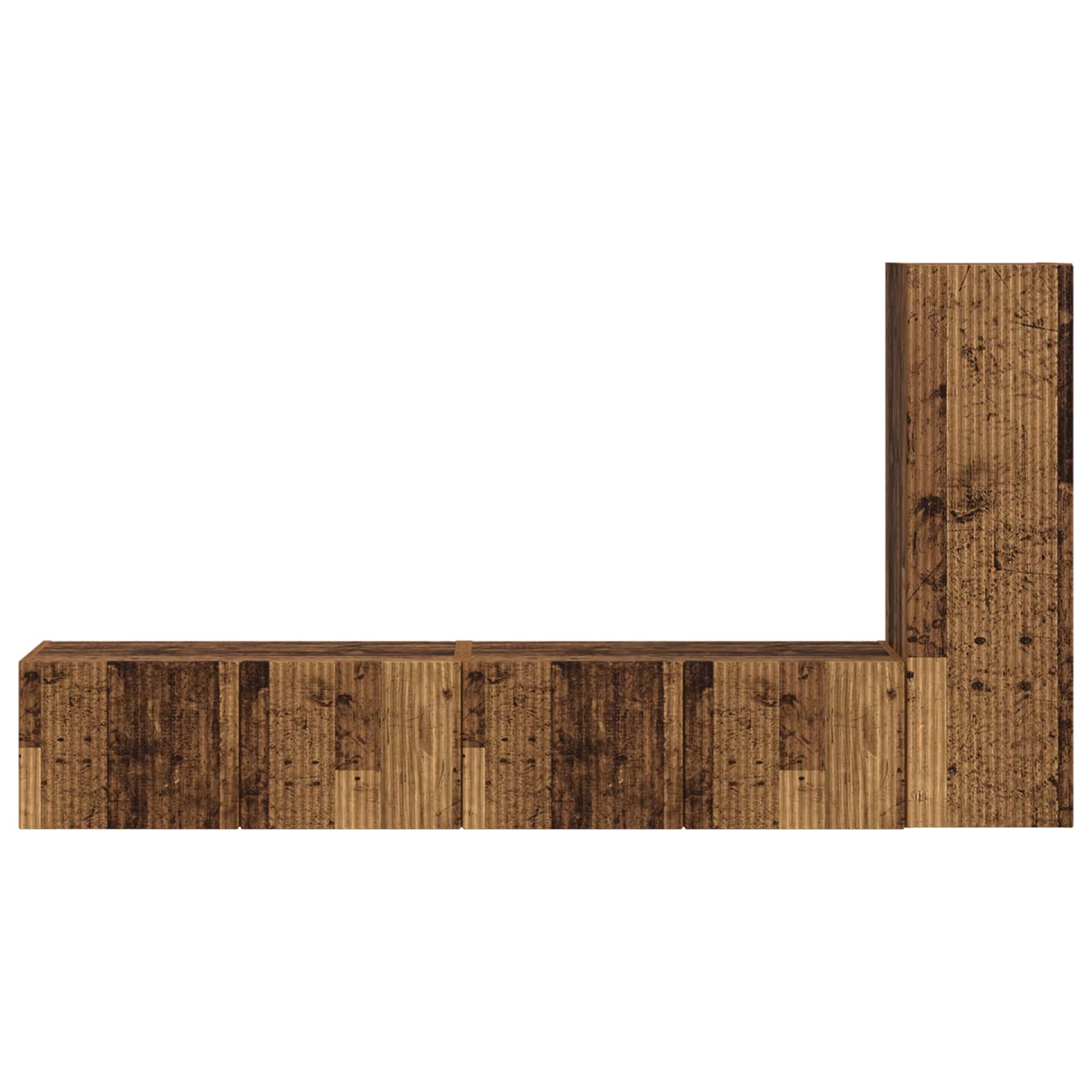 Tv-meubelset Wandgemonteerd 3 pcs Oudhout Bewerkt hout is nu te koop bij PeponiXL, paradijselijk wonen!