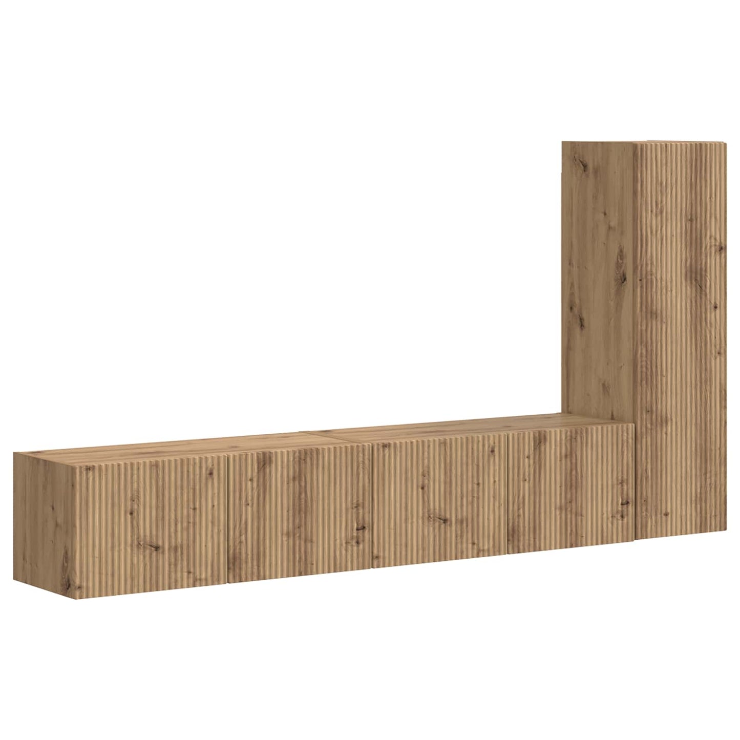 Tv-meubelset Wandgemonteerd 3 pcs Artisan Eiken Bewerkt hout is nu te koop bij PeponiXL, paradijselijk wonen!