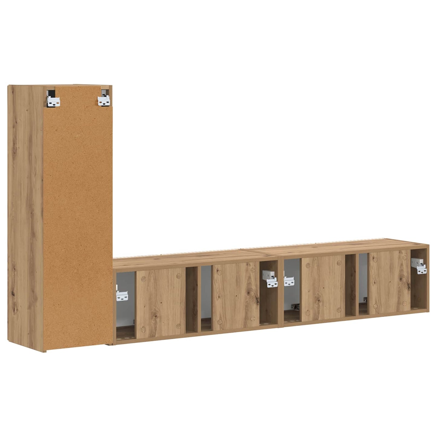 Tv-meubelset Wandgemonteerd 3 pcs Artisan Eiken Bewerkt hout is nu te koop bij PeponiXL, paradijselijk wonen!
