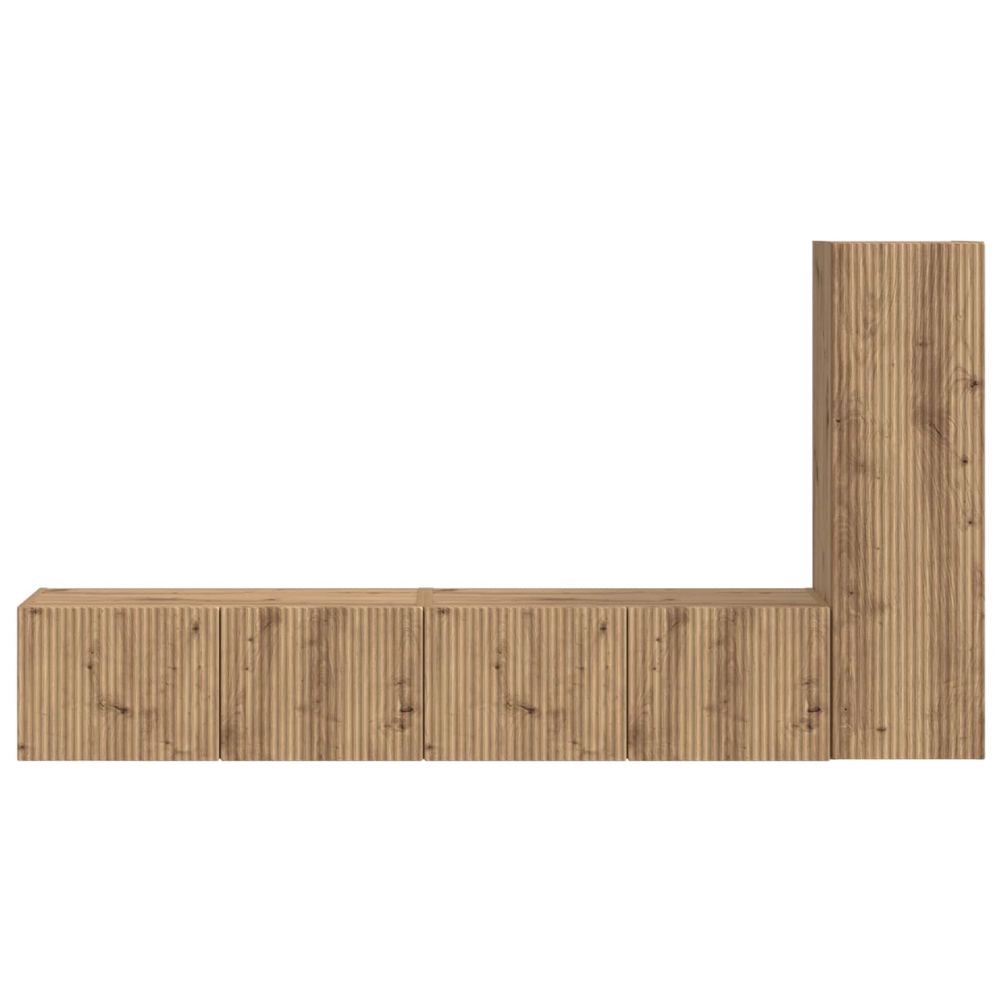 Tv-meubelset Wandgemonteerd 3 pcs Artisan Eiken Bewerkt hout is nu te koop bij PeponiXL, paradijselijk wonen!