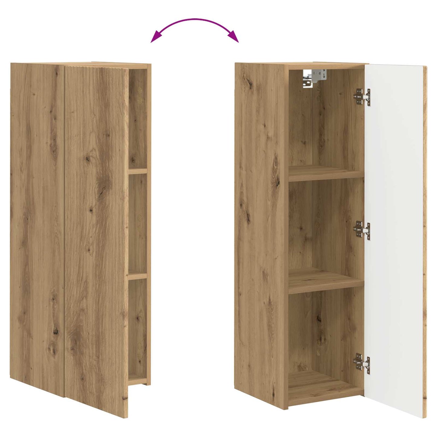 Tv-meubelset Wandgemonteerd 3 pcs Artisan Eiken Bewerkt hout is nu te koop bij PeponiXL, paradijselijk wonen!