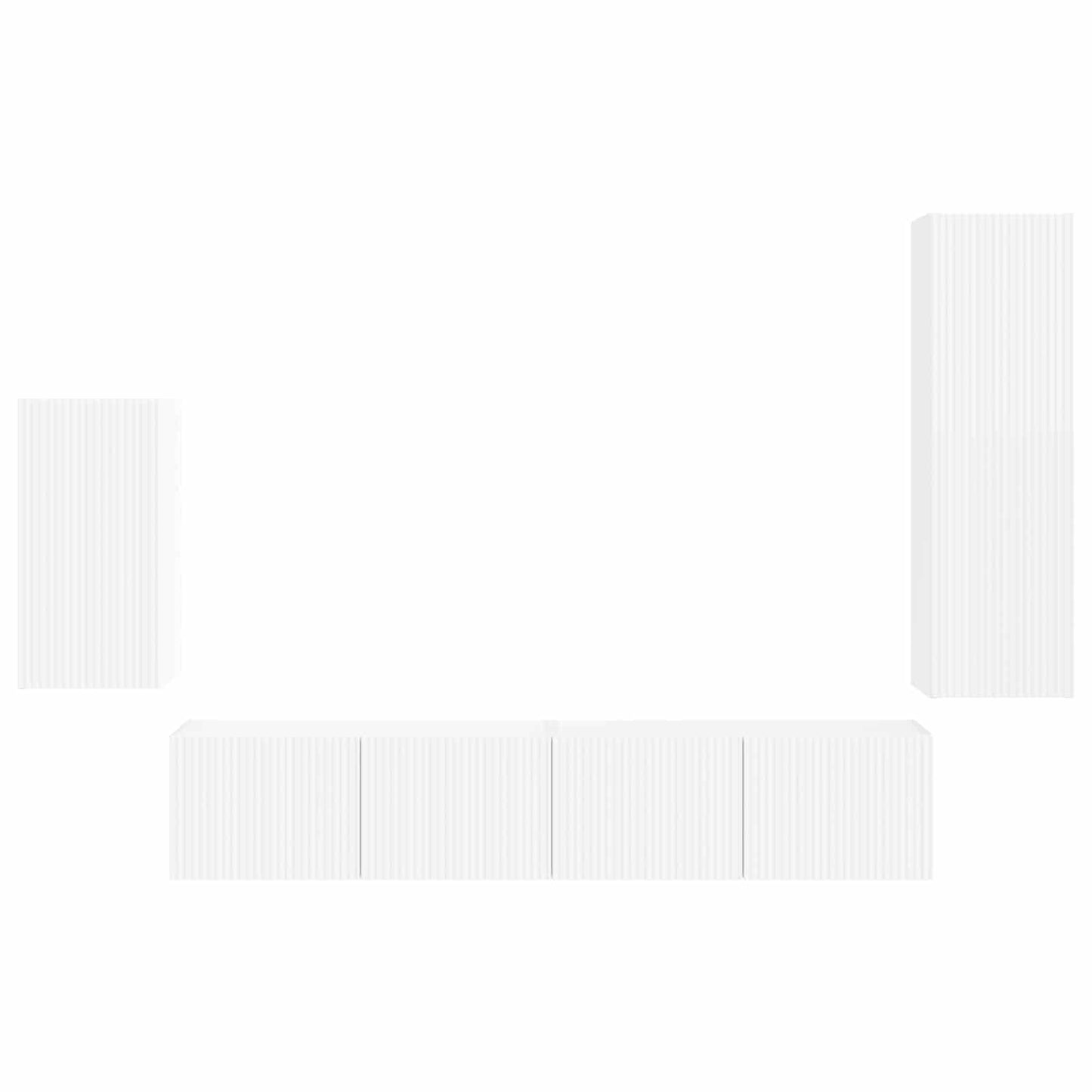 Tv-meubelset Wandgemonteerd 4 pcs Wit Bewerkt hout is nu te koop bij PeponiXL, paradijselijk wonen!