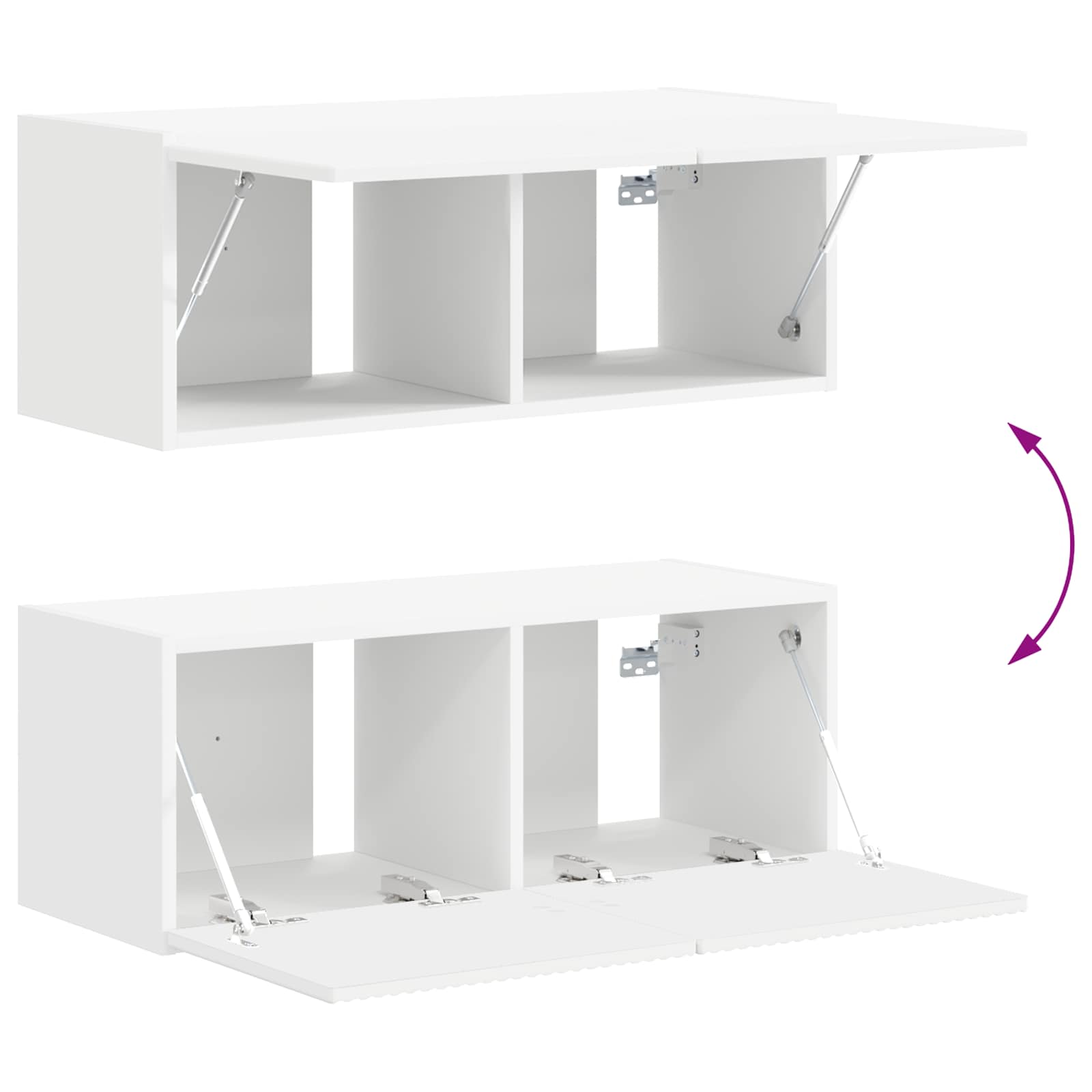 Tv-meubelset Wandgemonteerd 4 pcs Wit Bewerkt hout is nu te koop bij PeponiXL, paradijselijk wonen!