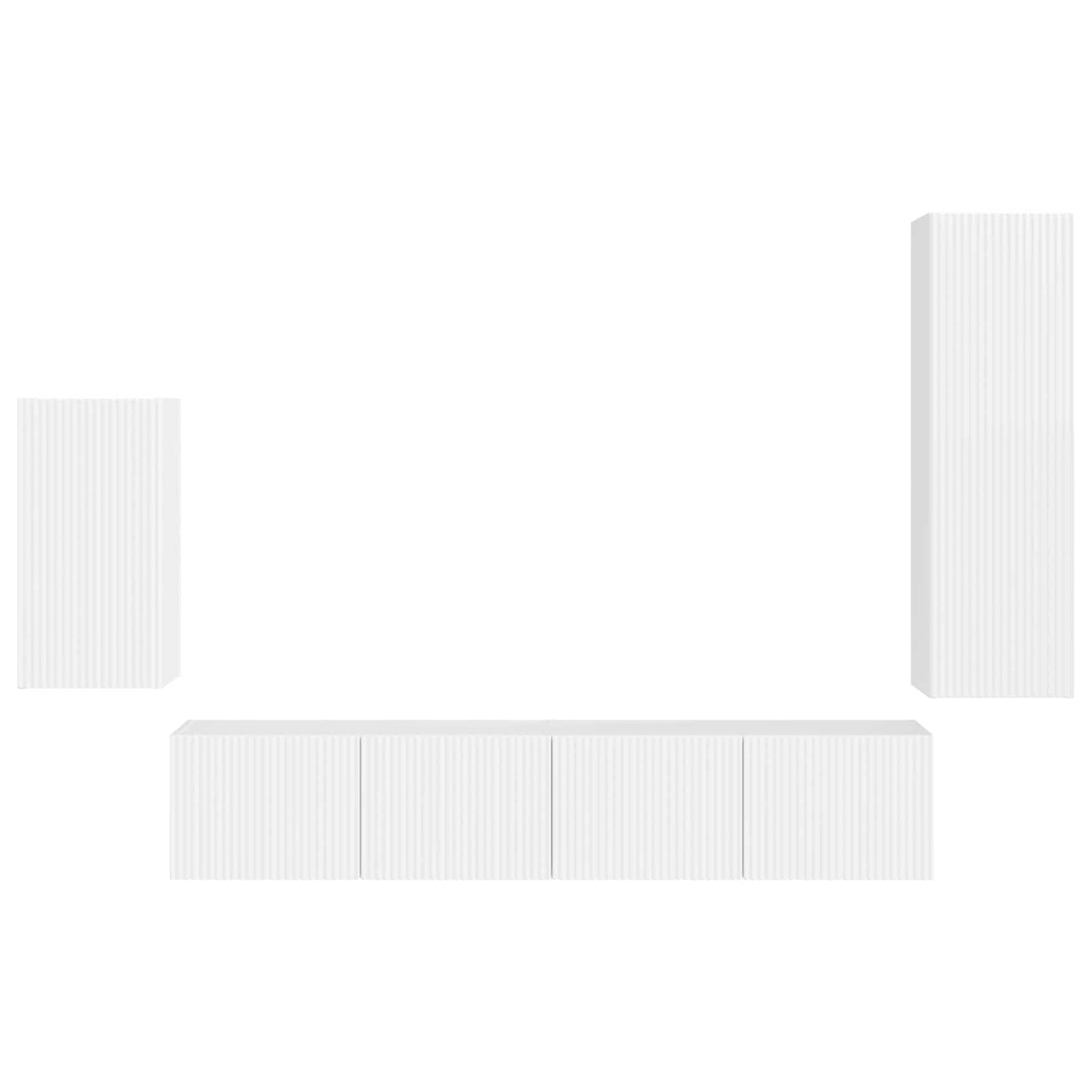 Tv-meubelset Wandgemonteerd 4 pcs Hoogglans wit Bewerkt hout is nu te koop bij PeponiXL, paradijselijk wonen!