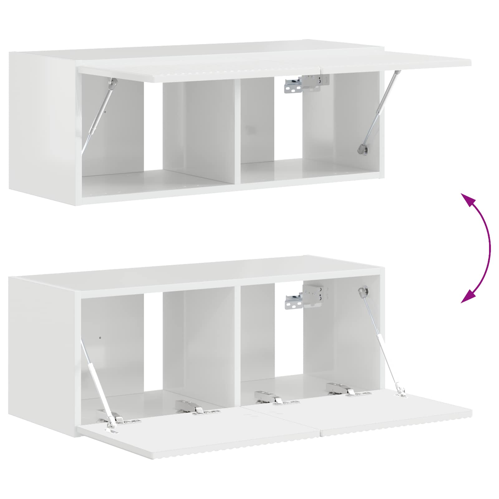 Tv-meubelset Wandgemonteerd 4 pcs Hoogglans wit Bewerkt hout is nu te koop bij PeponiXL, paradijselijk wonen!