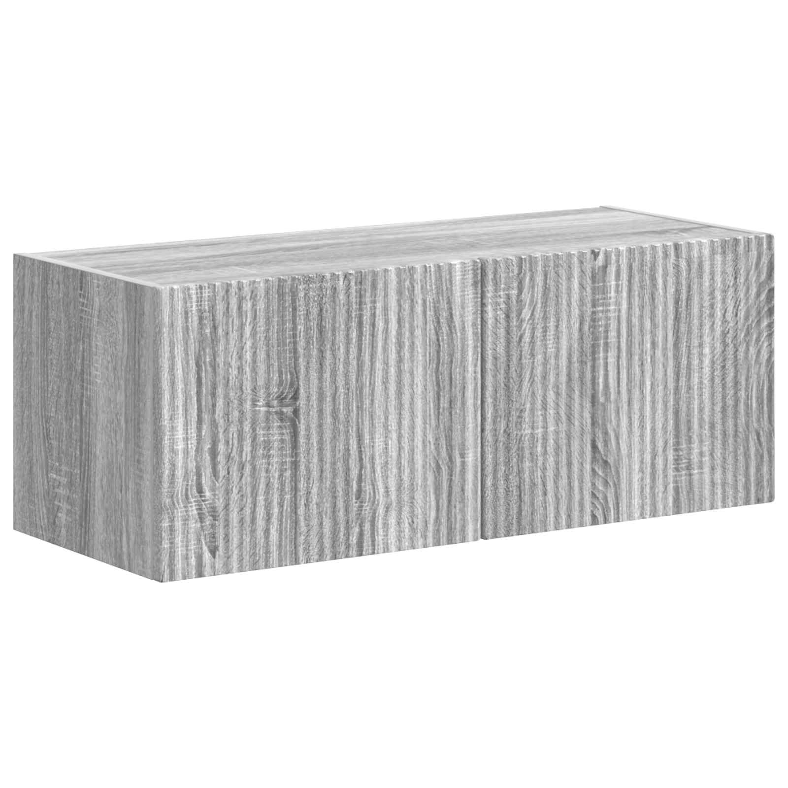 Tv-meubelset Wandgemonteerd 4 pcs Grijs Sonoma Bewerkt hout is nu te koop bij PeponiXL, paradijselijk wonen!