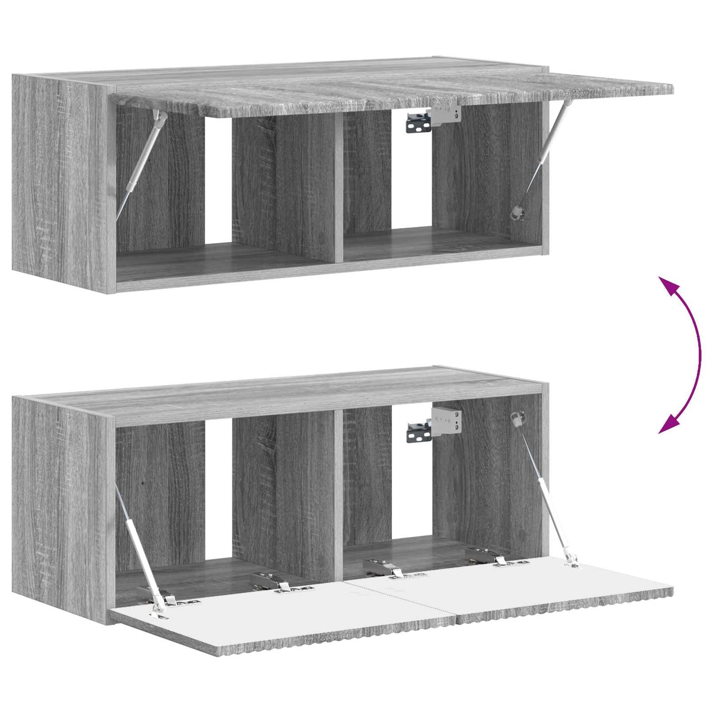 Tv-meubelset Wandgemonteerd 4 pcs Grijs Sonoma Bewerkt hout is nu te koop bij PeponiXL, paradijselijk wonen!
