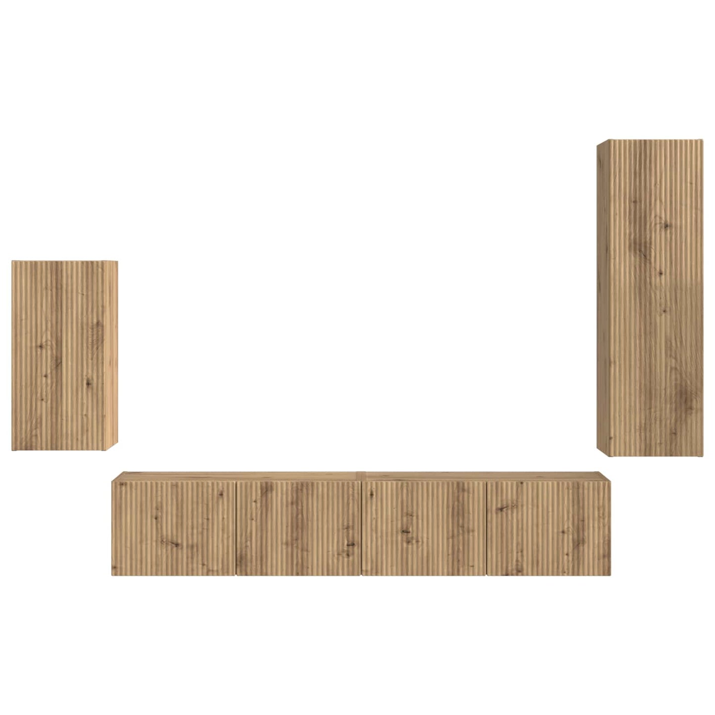 Tv-meubelset Wandgemonteerd 4 pcs Artisan Eiken Bewerkt hout is nu te koop bij PeponiXL, paradijselijk wonen!