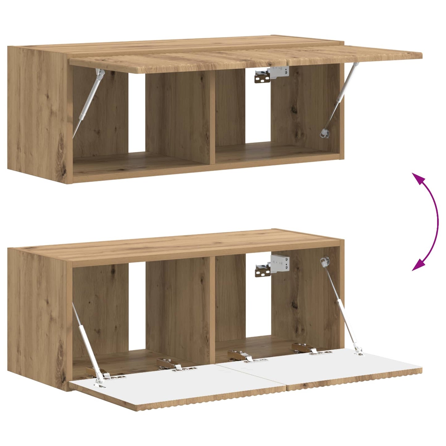 Tv-meubelset Wandgemonteerd 4 pcs Artisan Eiken Bewerkt hout is nu te koop bij PeponiXL, paradijselijk wonen!