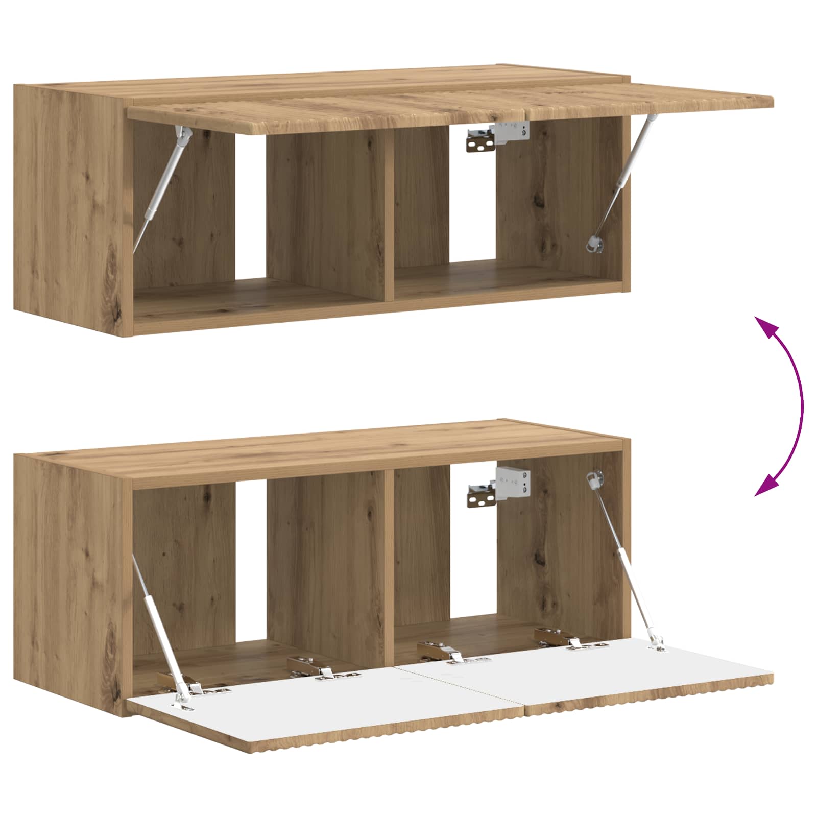 Tv-meubelset Wandgemonteerd 4 pcs Artisan Eiken Bewerkt hout is nu te koop bij PeponiXL, paradijselijk wonen!