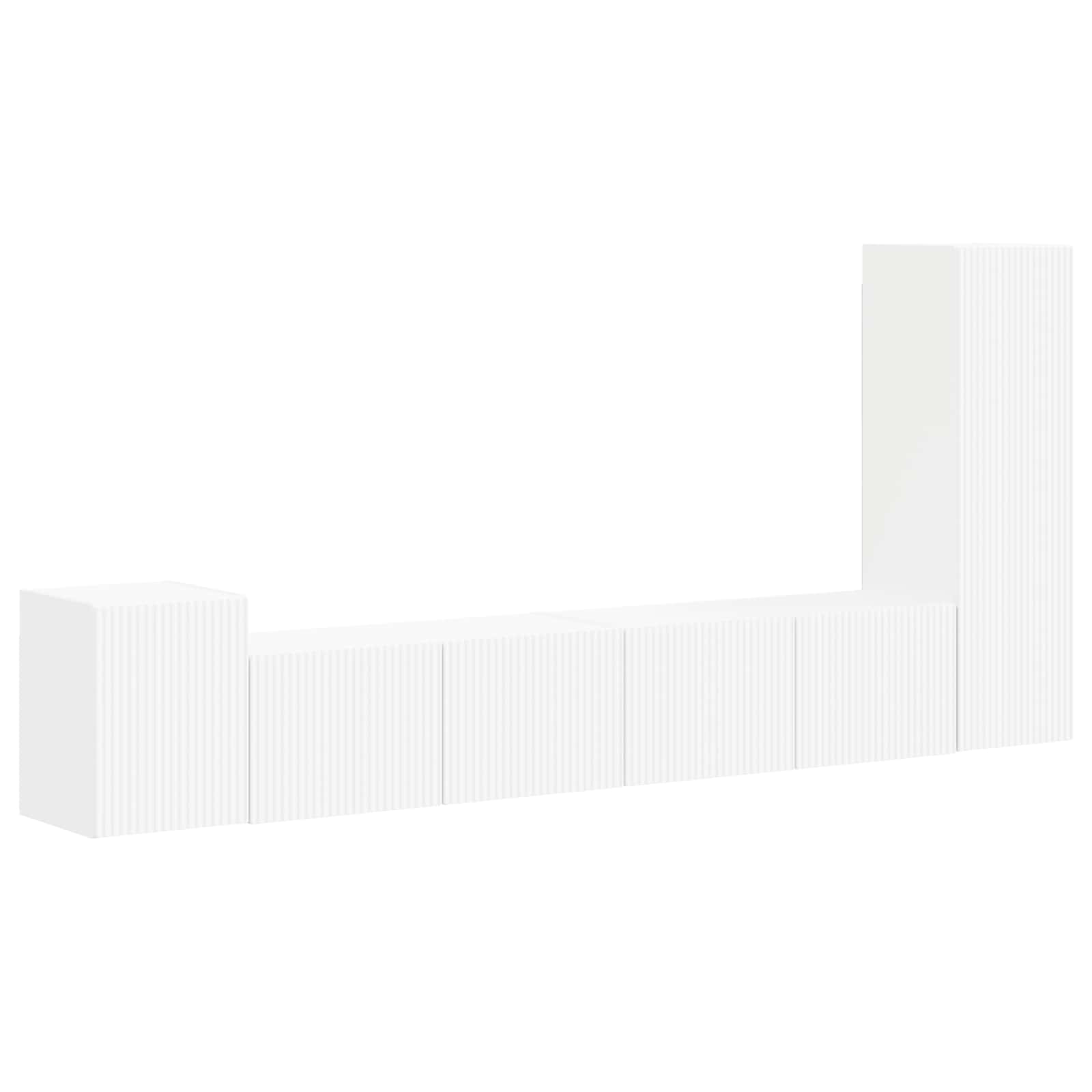 Tv-meubelset Wandgemonteerd 3 pcs Wit Bewerkt hout is nu te koop bij PeponiXL, paradijselijk wonen!
