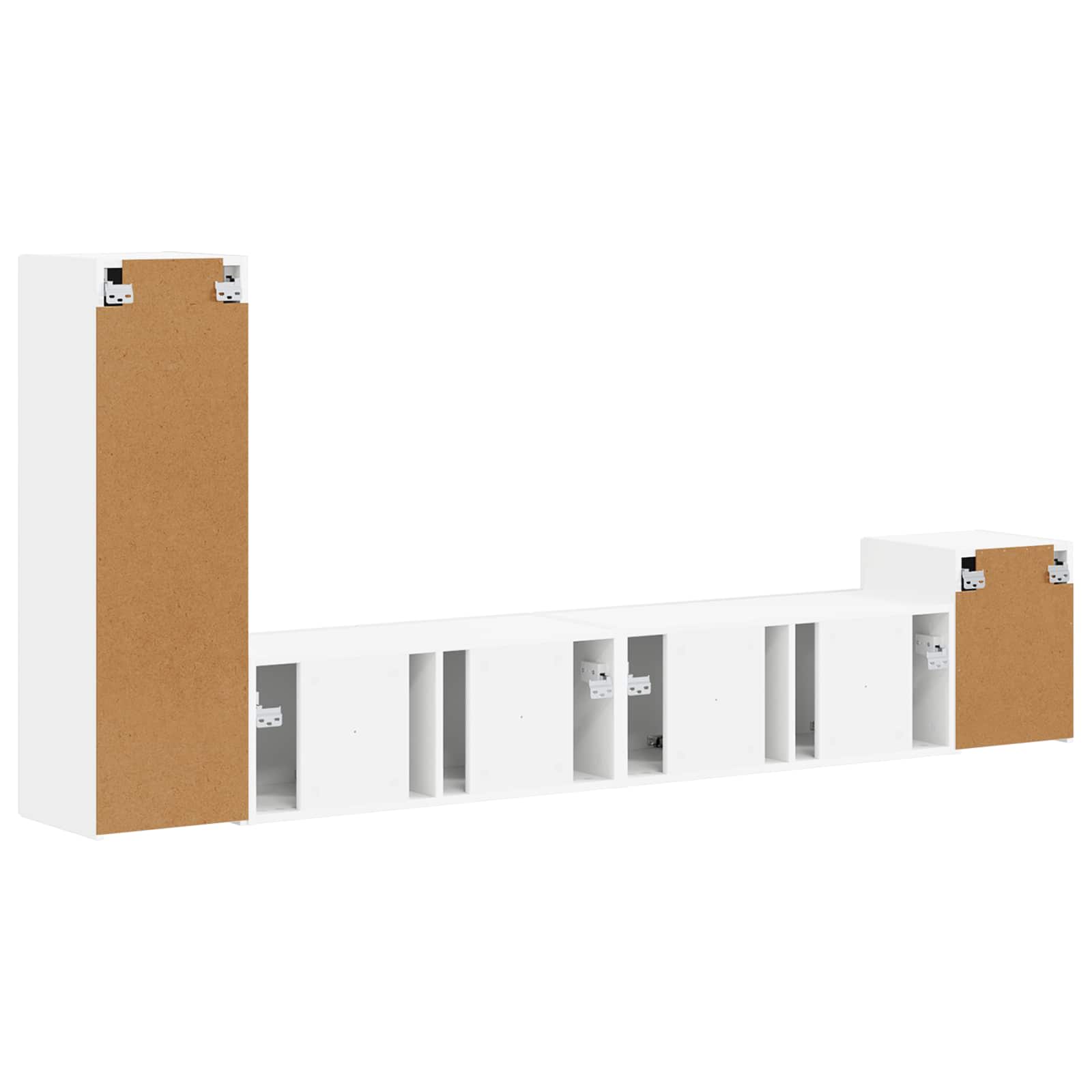 Tv-meubelset Wandgemonteerd 3 pcs Wit Bewerkt hout is nu te koop bij PeponiXL, paradijselijk wonen!