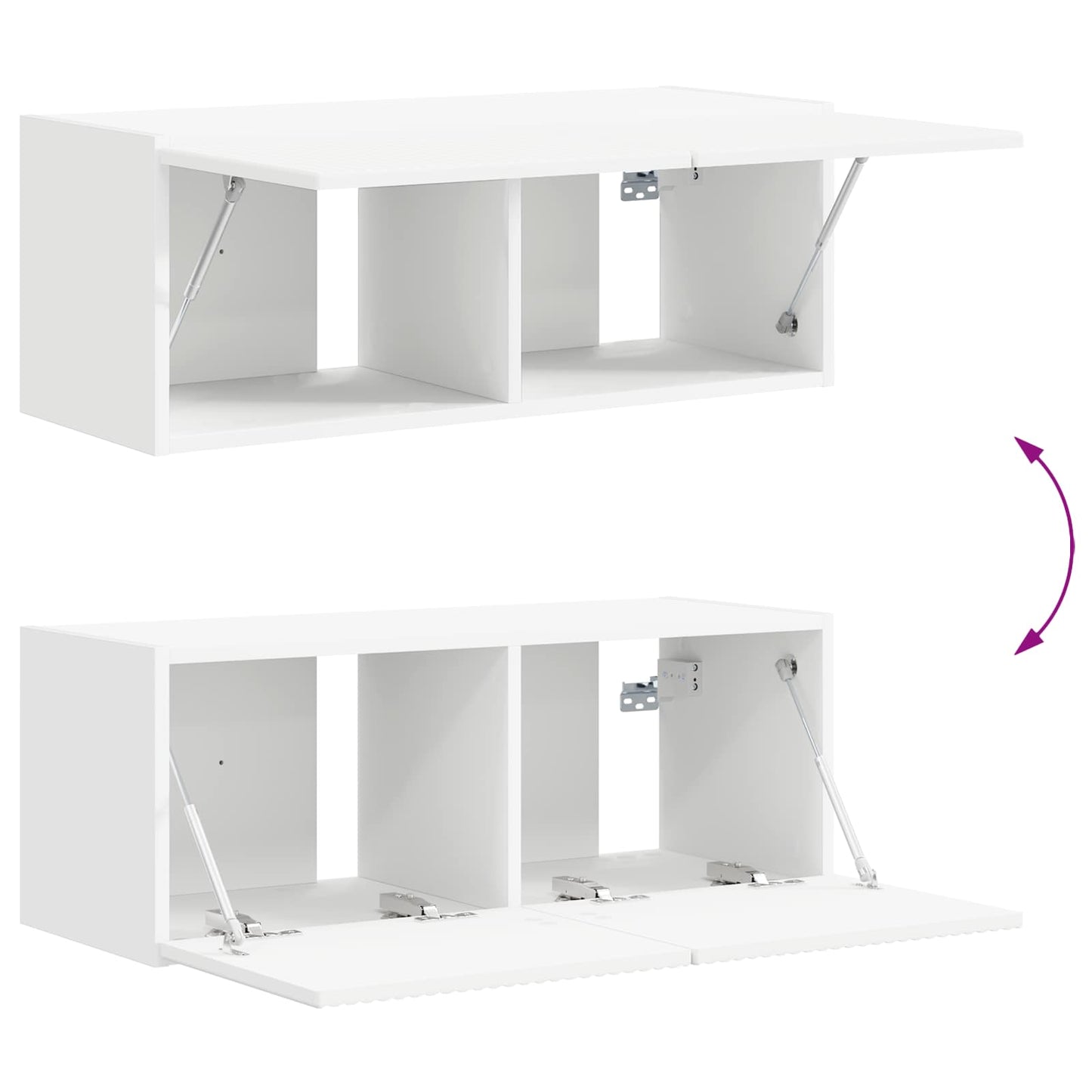 Tv-meubelset Wandgemonteerd 3 pcs Wit Bewerkt hout is nu te koop bij PeponiXL, paradijselijk wonen!