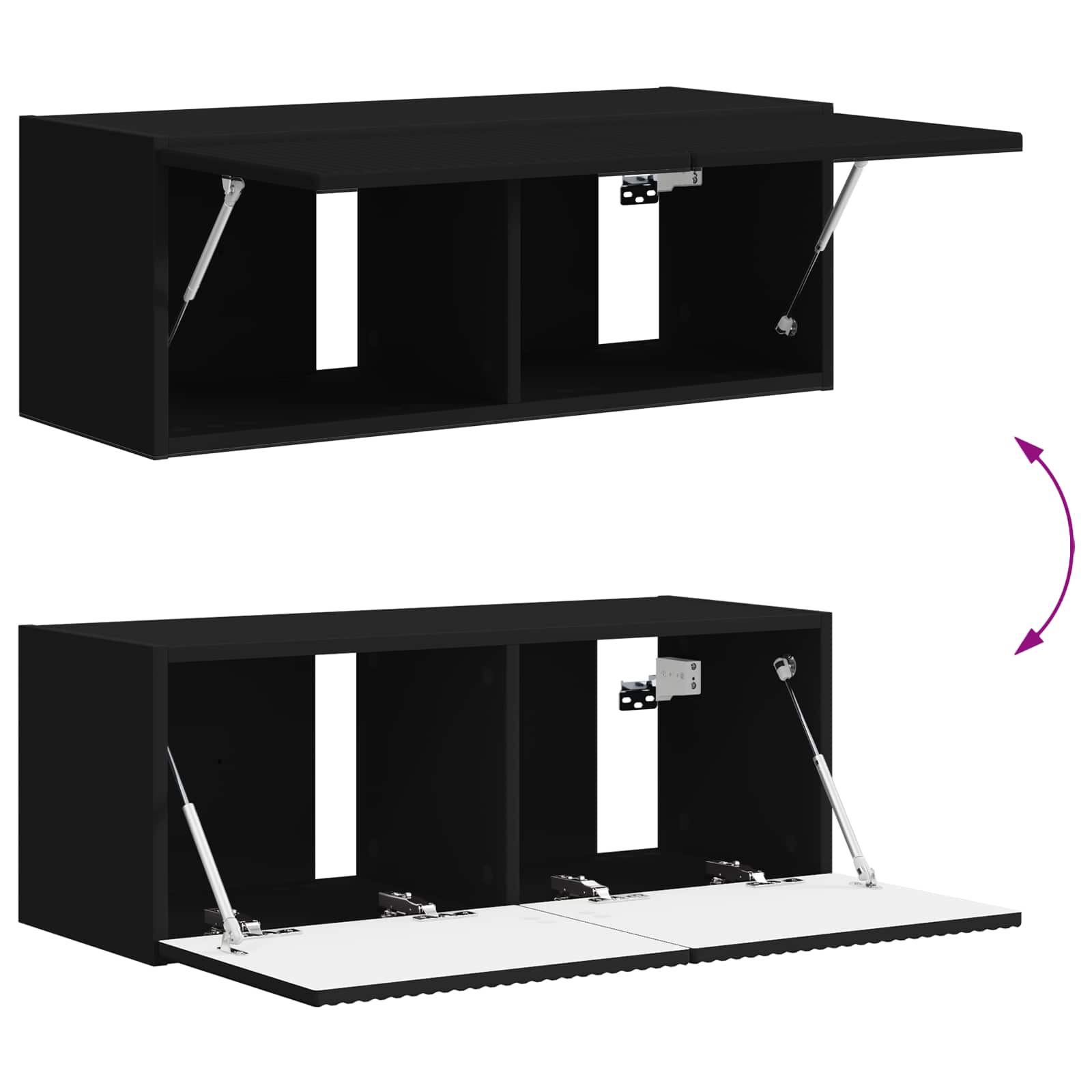 Tv-meubelset Wandgemonteerd 3 pcs Zwart Bewerkt hout is nu te koop bij PeponiXL, paradijselijk wonen!