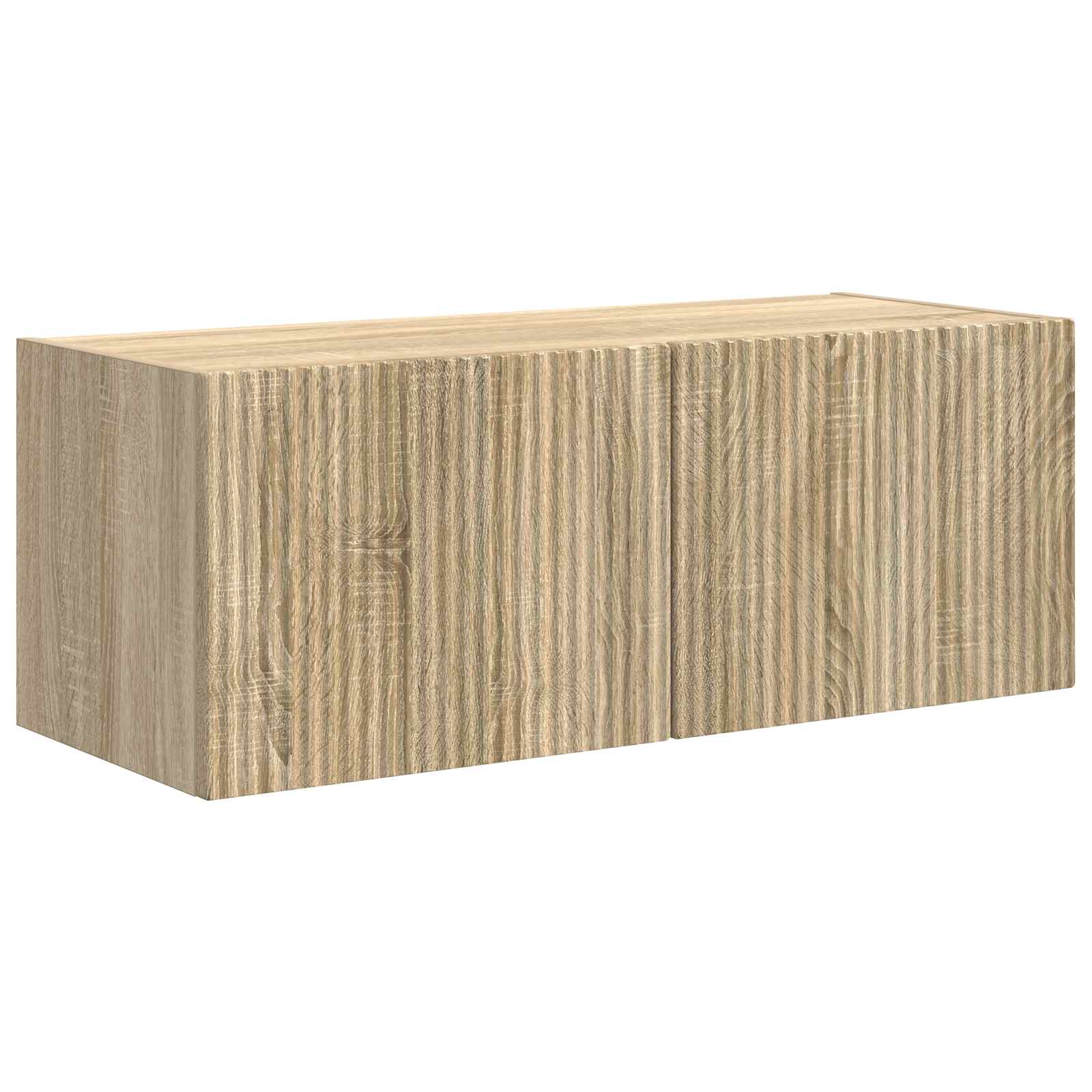 Tv-meubelset Wandgemonteerd 3 pcs Sonoma Eiken Bewerkt hout is nu te koop bij PeponiXL, paradijselijk wonen!