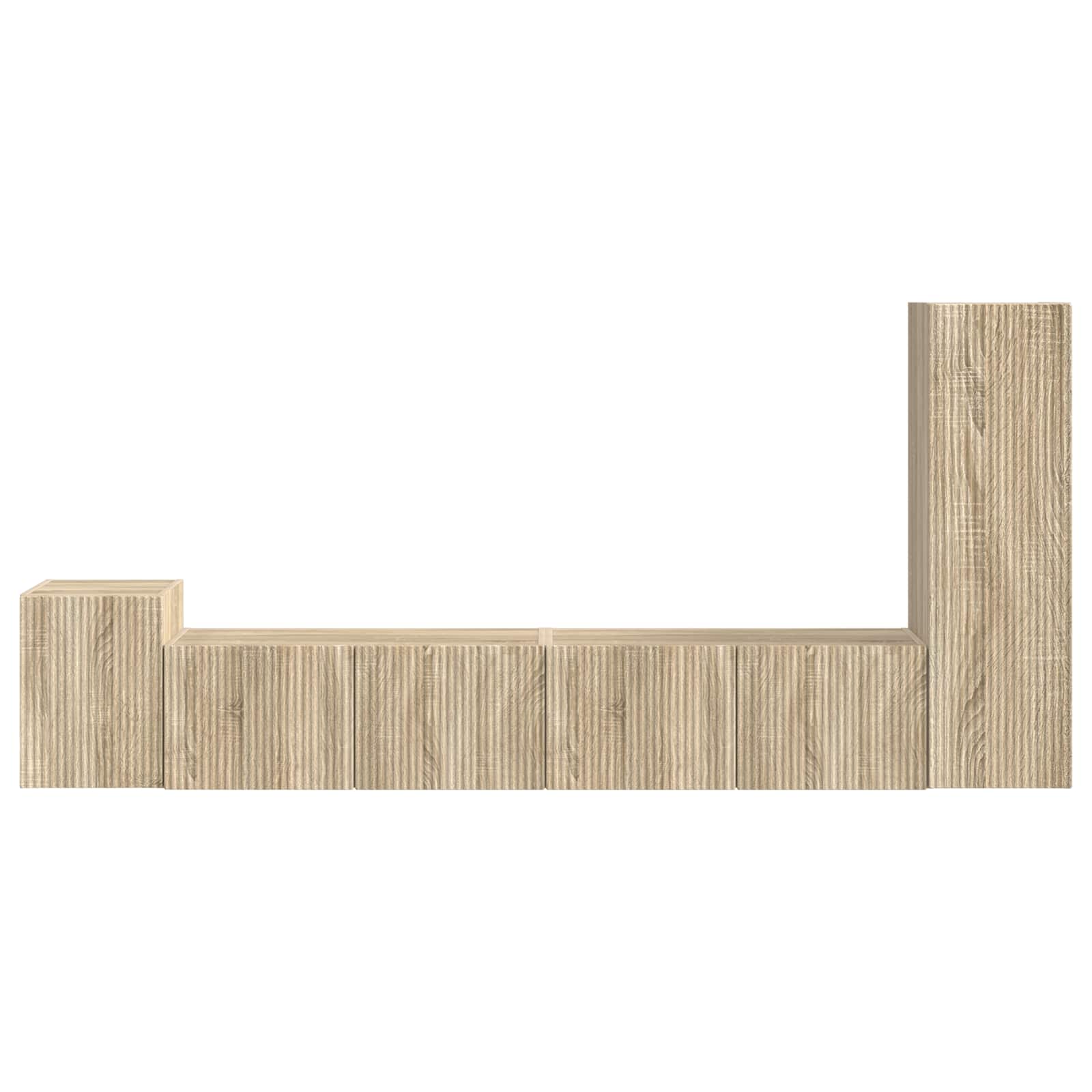 Tv-meubelset Wandgemonteerd 3 pcs Sonoma Eiken Bewerkt hout is nu te koop bij PeponiXL, paradijselijk wonen!