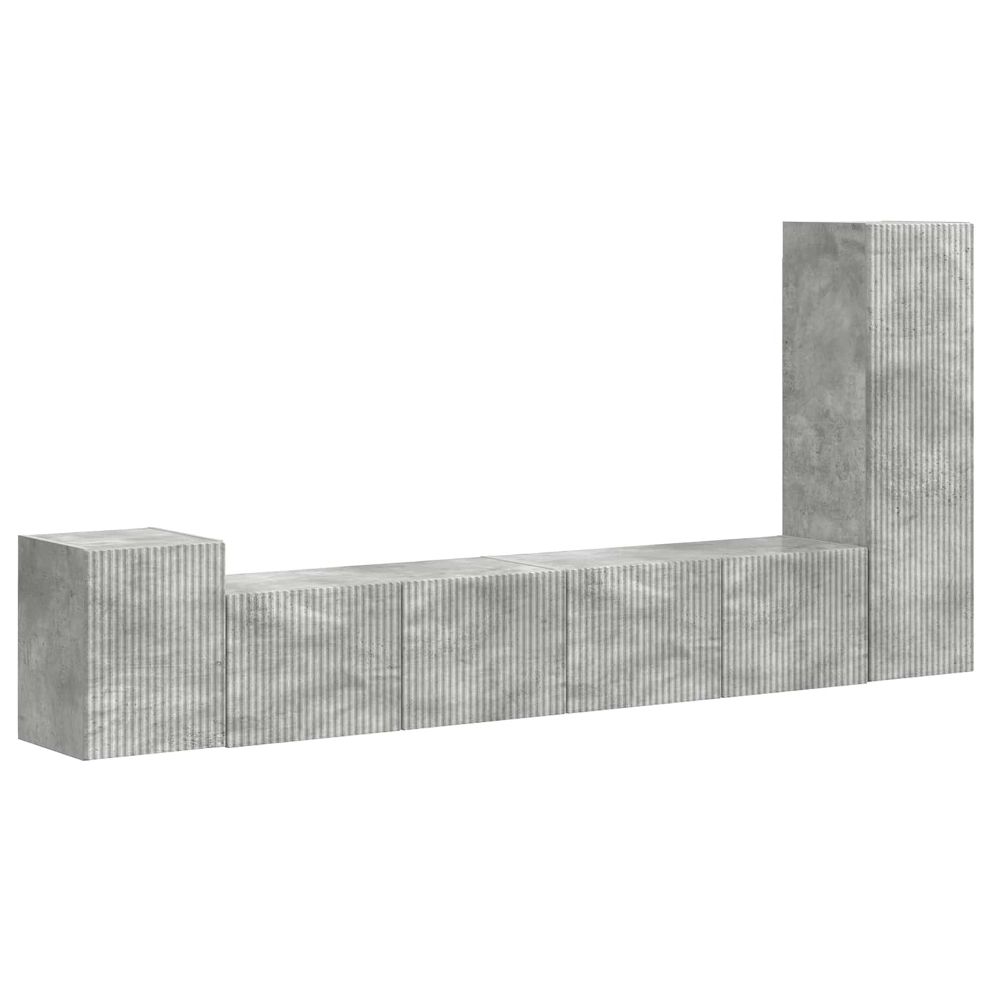 Tv-meubelset Wandgemonteerd 3 pcs Beton Grijs Bewerkt hout is nu te koop bij PeponiXL, paradijselijk wonen!