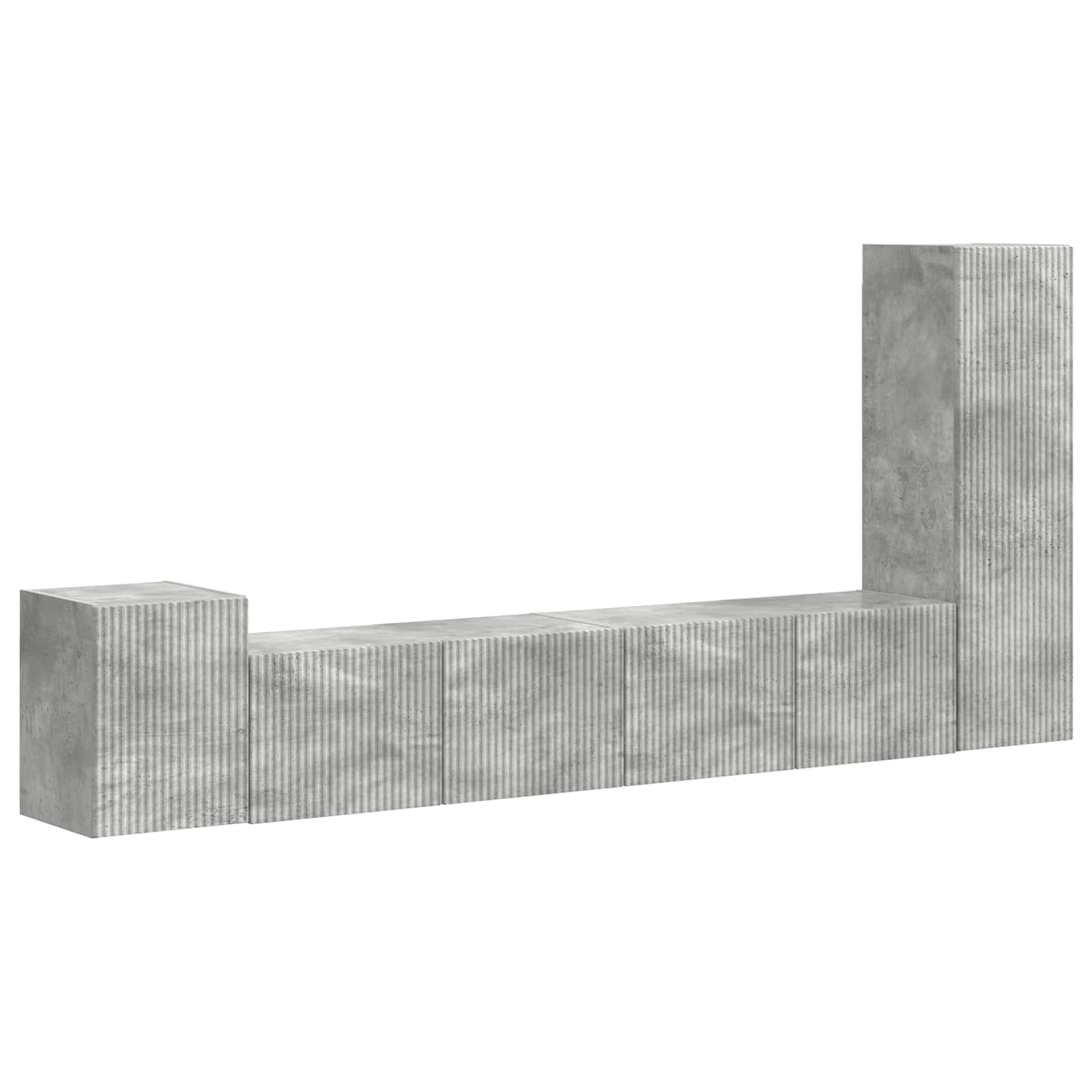Tv-meubelset Wandgemonteerd 3 pcs Beton Grijs Bewerkt hout is nu te koop bij PeponiXL, paradijselijk wonen!