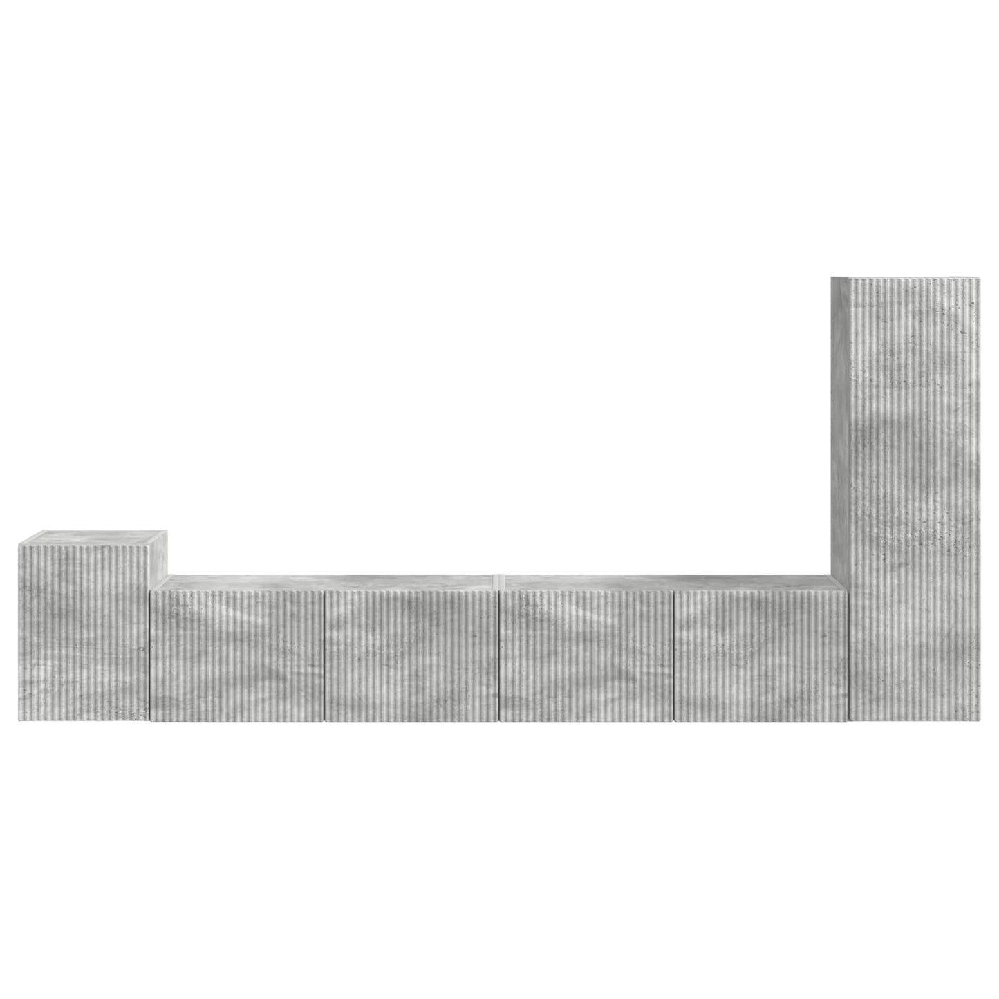Tv-meubelset Wandgemonteerd 3 pcs Beton Grijs Bewerkt hout is nu te koop bij PeponiXL, paradijselijk wonen!
