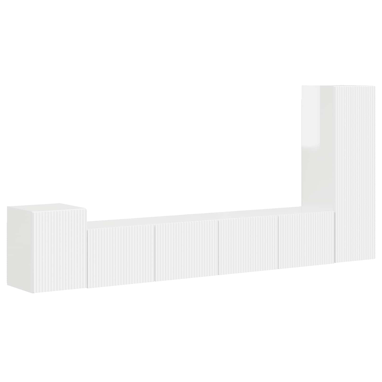 Tv-meubelset Wandgemonteerd 3 pcs Hoogglans wit Bewerkt hout is nu te koop bij PeponiXL, paradijselijk wonen!