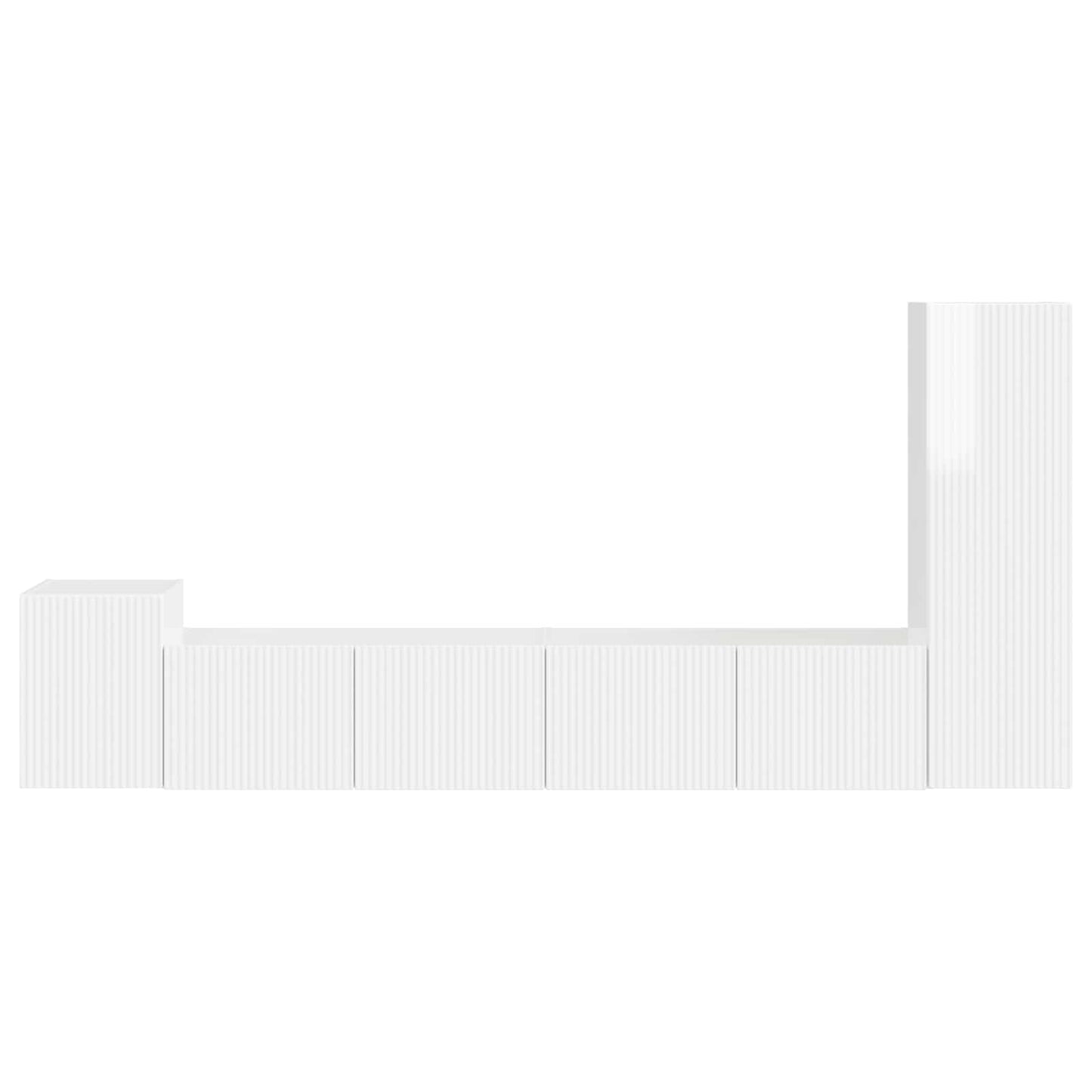 Tv-meubelset Wandgemonteerd 3 pcs Hoogglans wit Bewerkt hout is nu te koop bij PeponiXL, paradijselijk wonen!