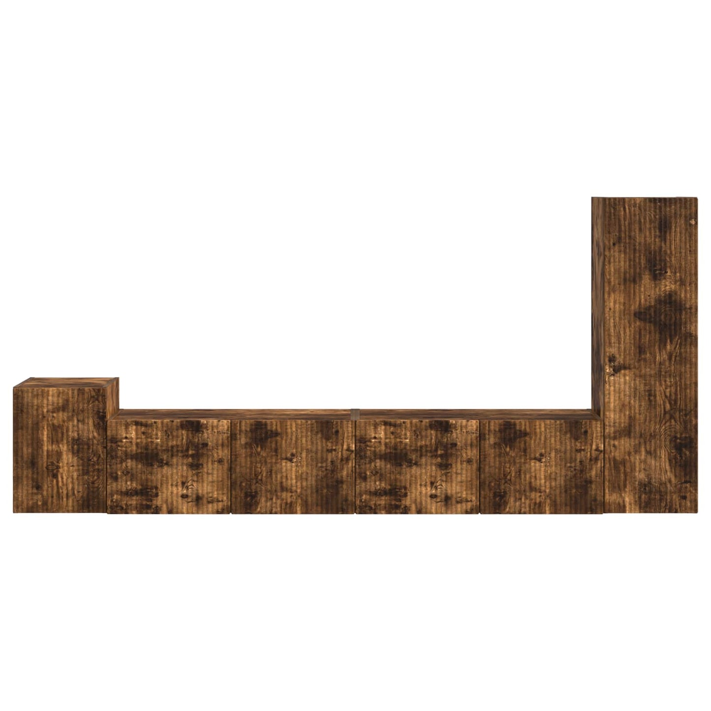 Tv-meubelset Wandgemonteerd 3 pcs Gerookt eiken Bewerkt hout is nu te koop bij PeponiXL, paradijselijk wonen!