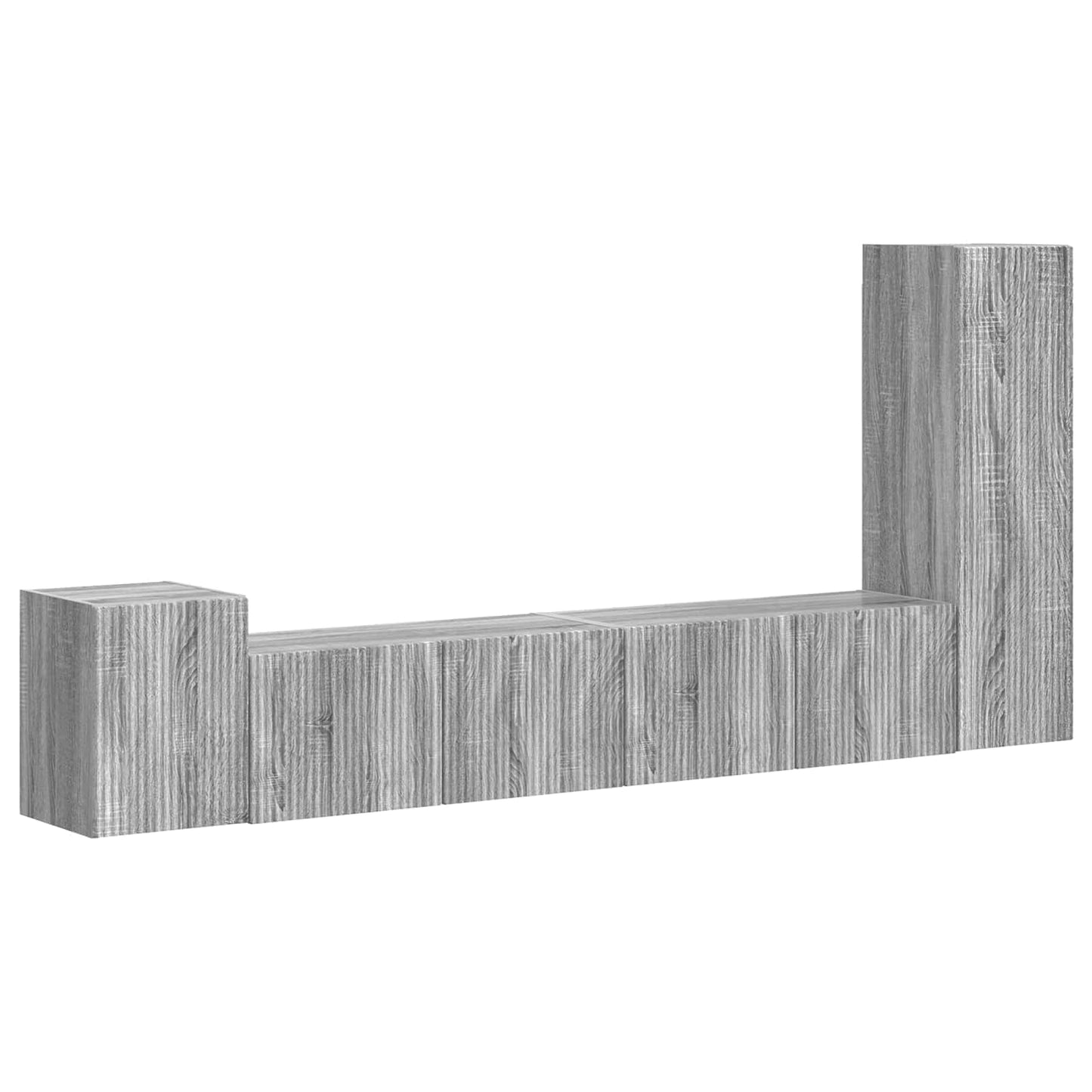 Tv-meubelset Wandgemonteerd 3 pcs Grijs Sonoma Bewerkt hout is nu te koop bij PeponiXL, paradijselijk wonen!