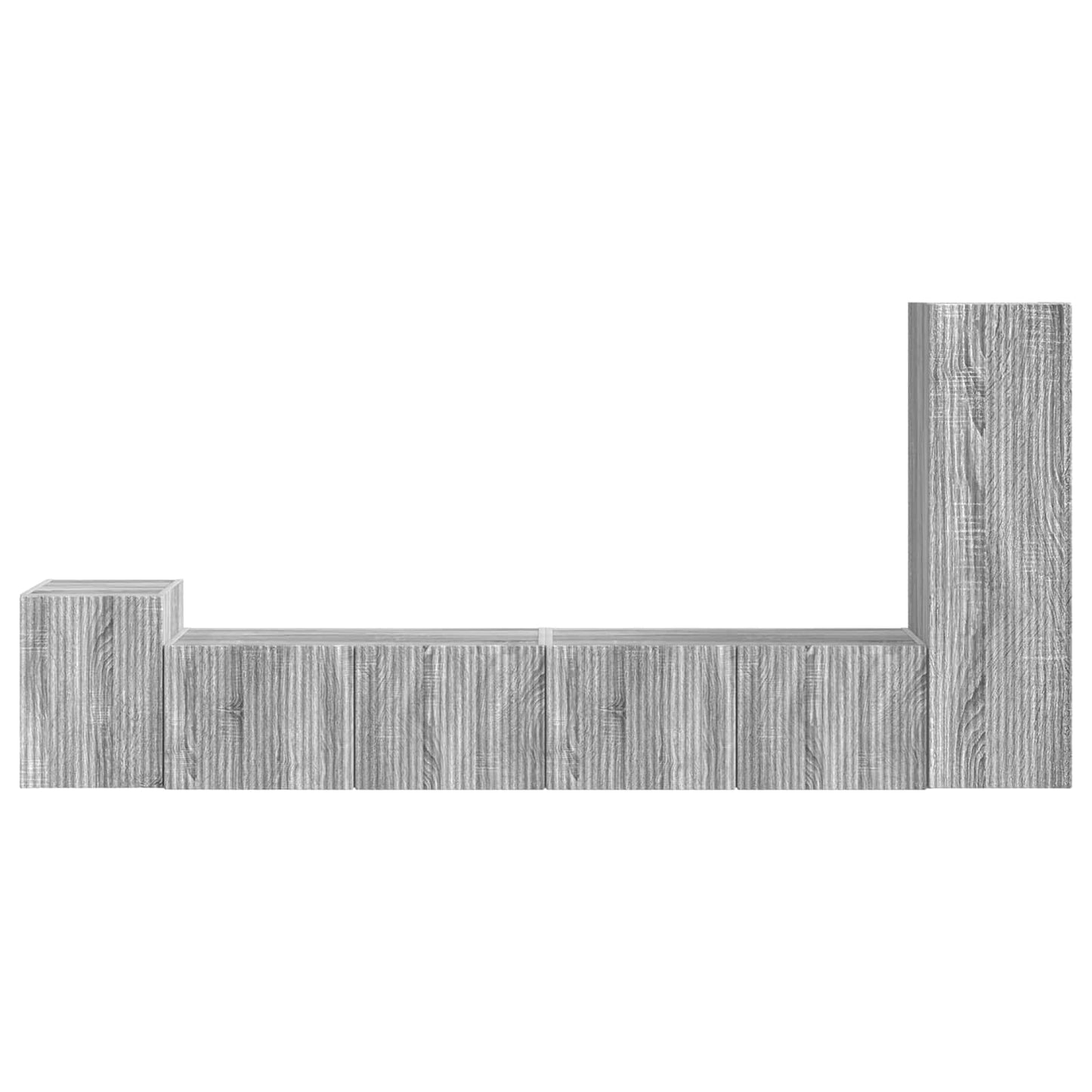 Tv-meubelset Wandgemonteerd 3 pcs Grijs Sonoma Bewerkt hout is nu te koop bij PeponiXL, paradijselijk wonen!