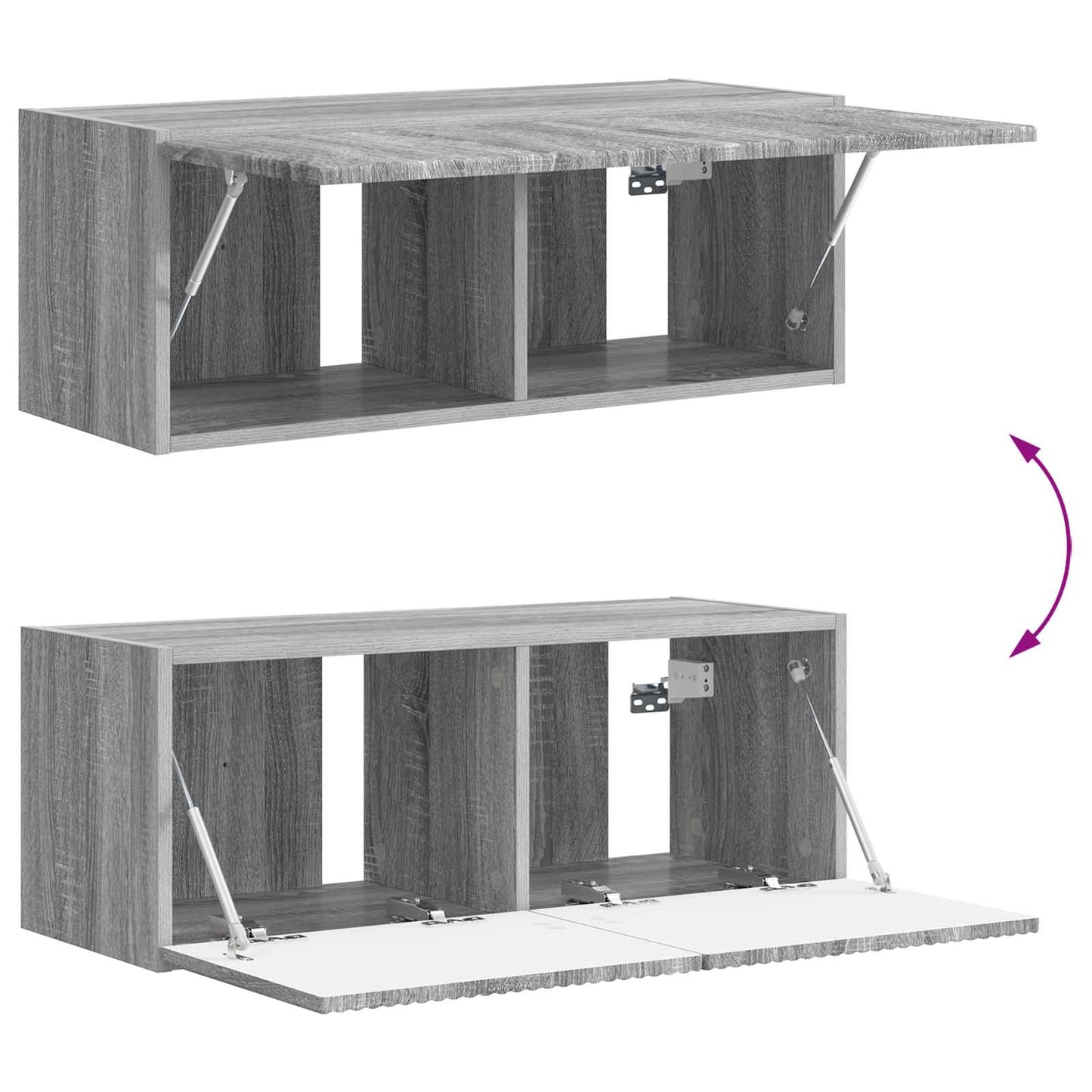 Tv-meubelset Wandgemonteerd 3 pcs Grijs Sonoma Bewerkt hout is nu te koop bij PeponiXL, paradijselijk wonen!
