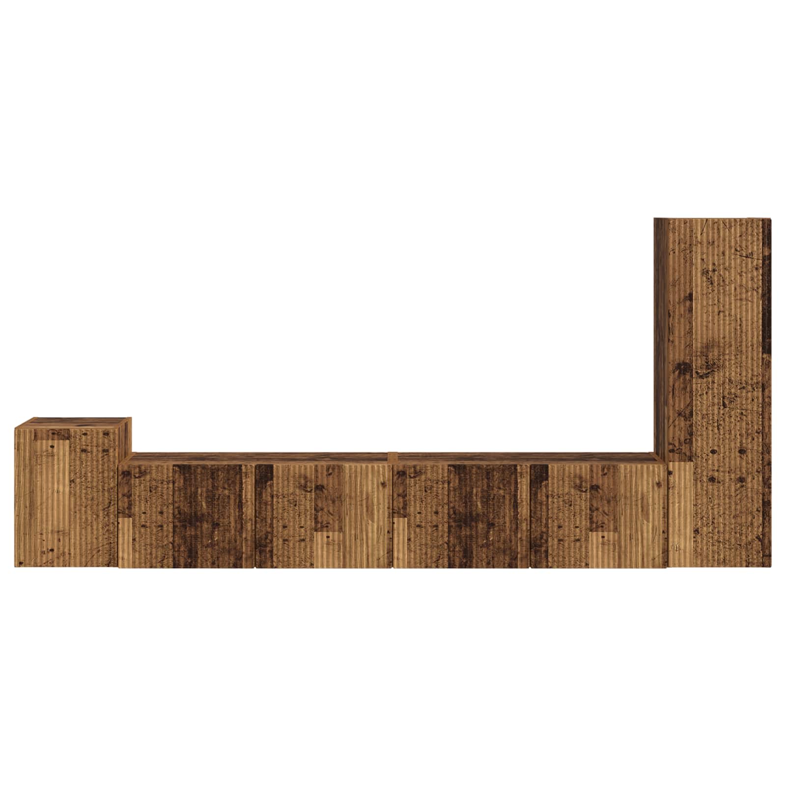 Tv-meubelset Wandgemonteerd 3 pcs Oudhout Bewerkt hout is nu te koop bij PeponiXL, paradijselijk wonen!