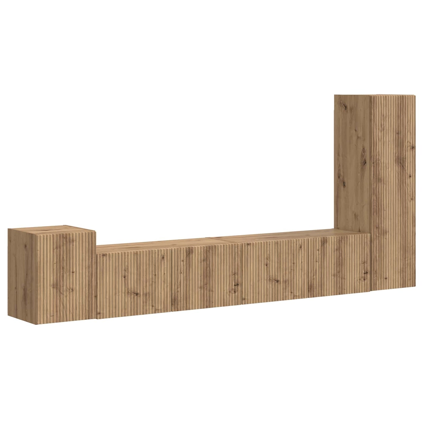 Tv-meubelset Wandgemonteerd 3 pcs Artisan Eiken Bewerkt hout is nu te koop bij PeponiXL, paradijselijk wonen!