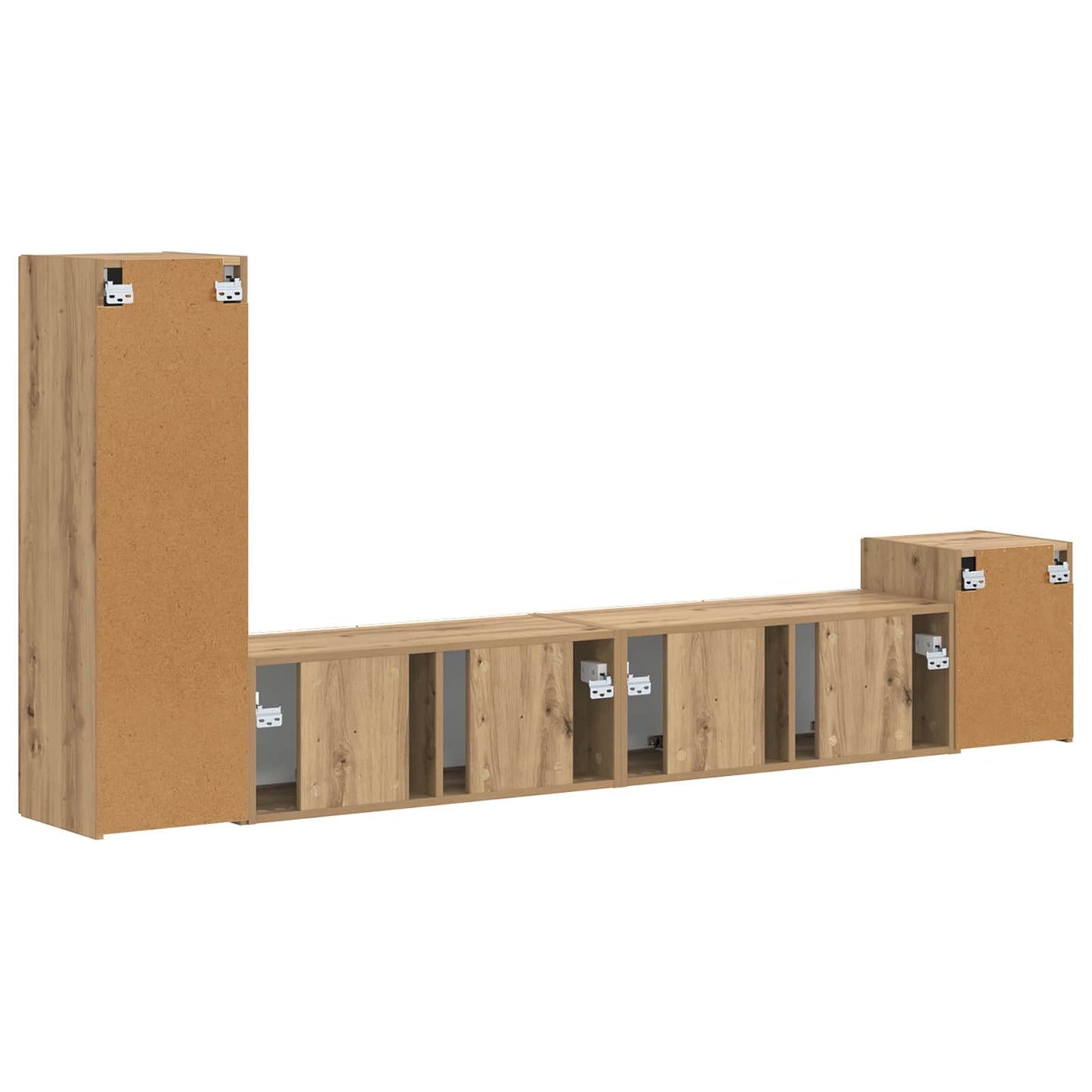 Tv-meubelset Wandgemonteerd 3 pcs Artisan Eiken Bewerkt hout is nu te koop bij PeponiXL, paradijselijk wonen!
