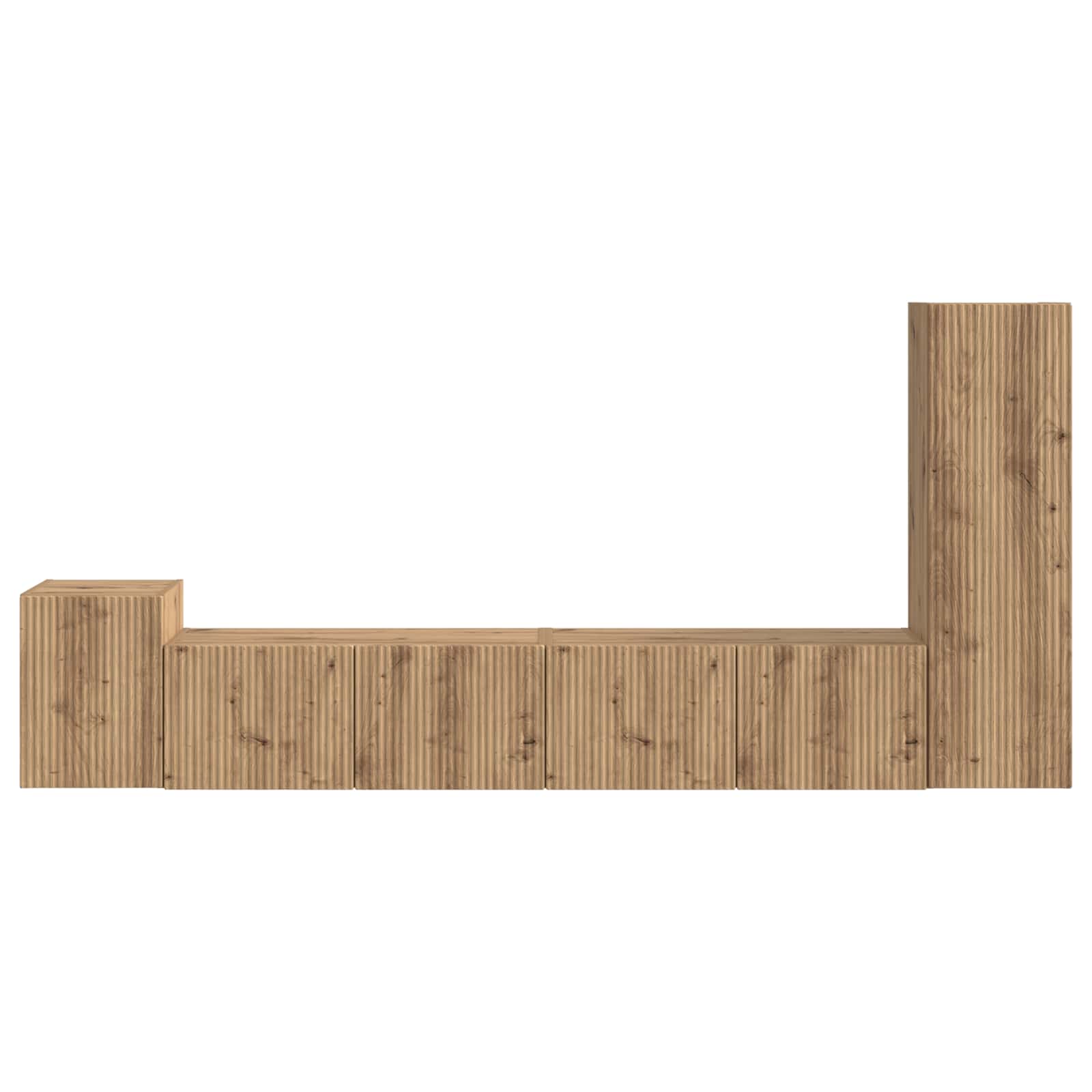 Tv-meubelset Wandgemonteerd 3 pcs Artisan Eiken Bewerkt hout is nu te koop bij PeponiXL, paradijselijk wonen!