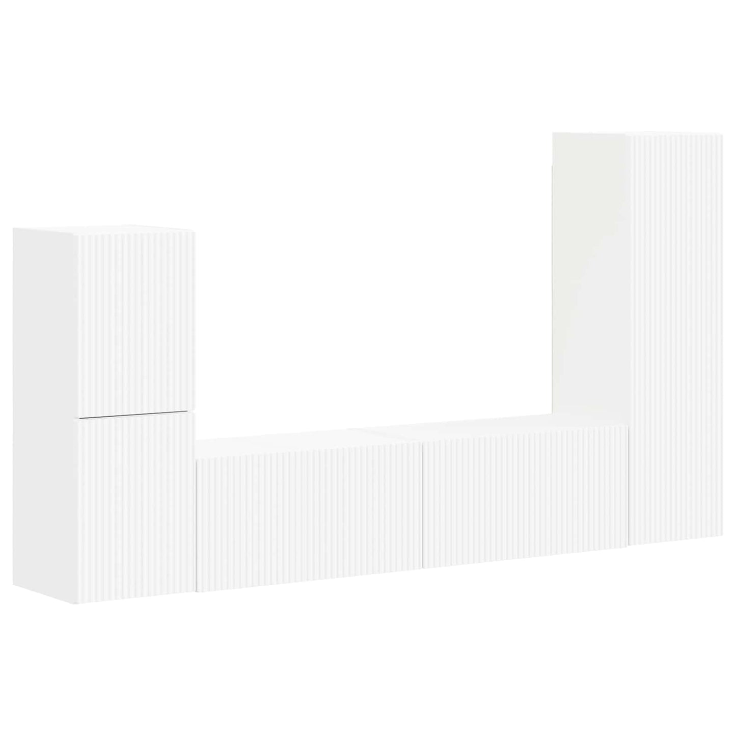 Tv-meubelset Wandgemonteerd 4 pcs Wit Bewerkt hout is nu te koop bij PeponiXL, paradijselijk wonen!