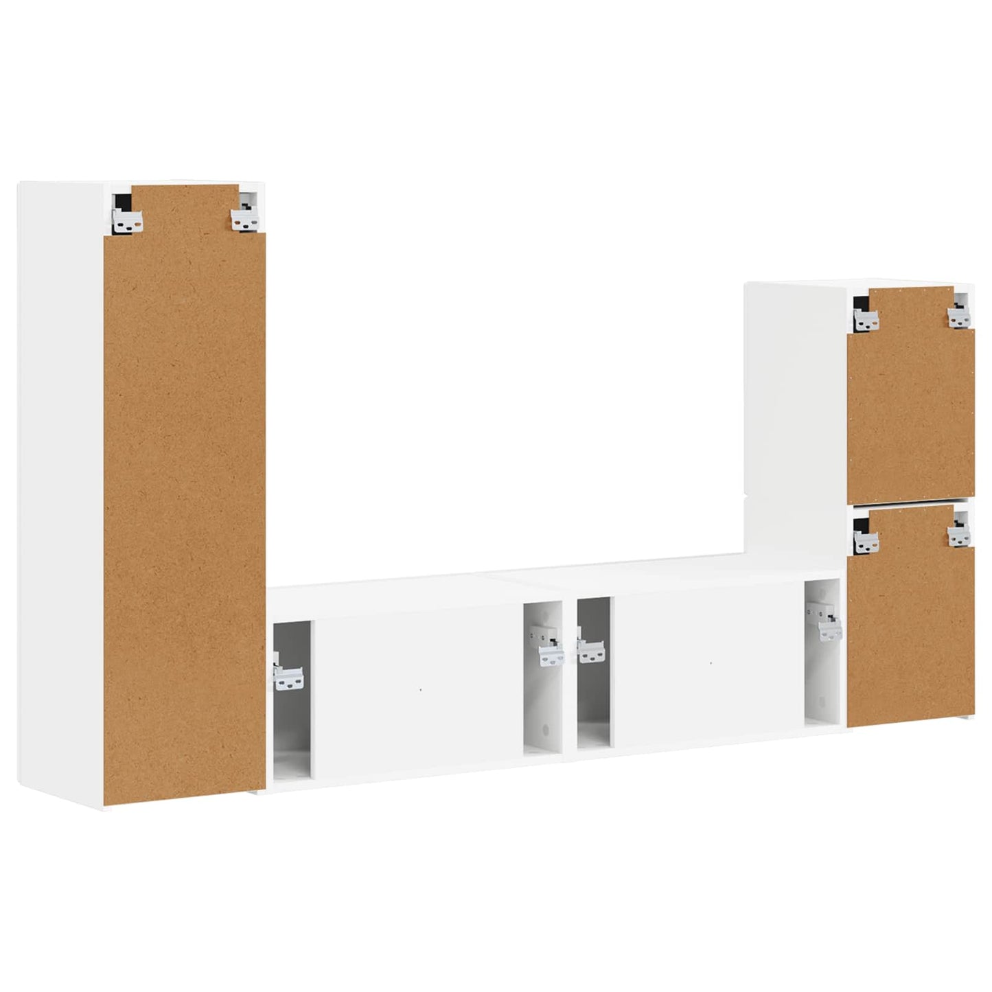 Tv-meubelset Wandgemonteerd 4 pcs Wit Bewerkt hout is nu te koop bij PeponiXL, paradijselijk wonen!